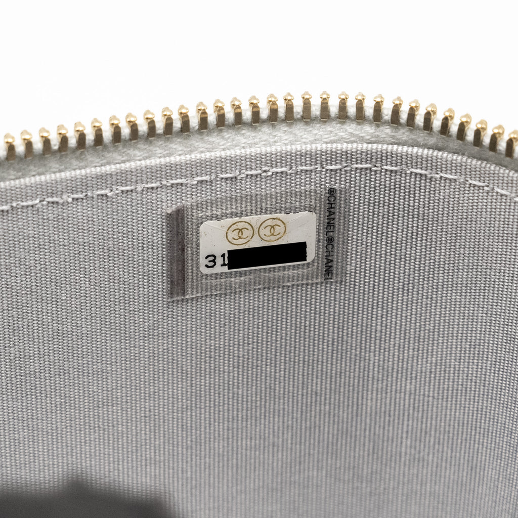 Chanel Top Handle Mini Vanity Case Lambskin Light Grey