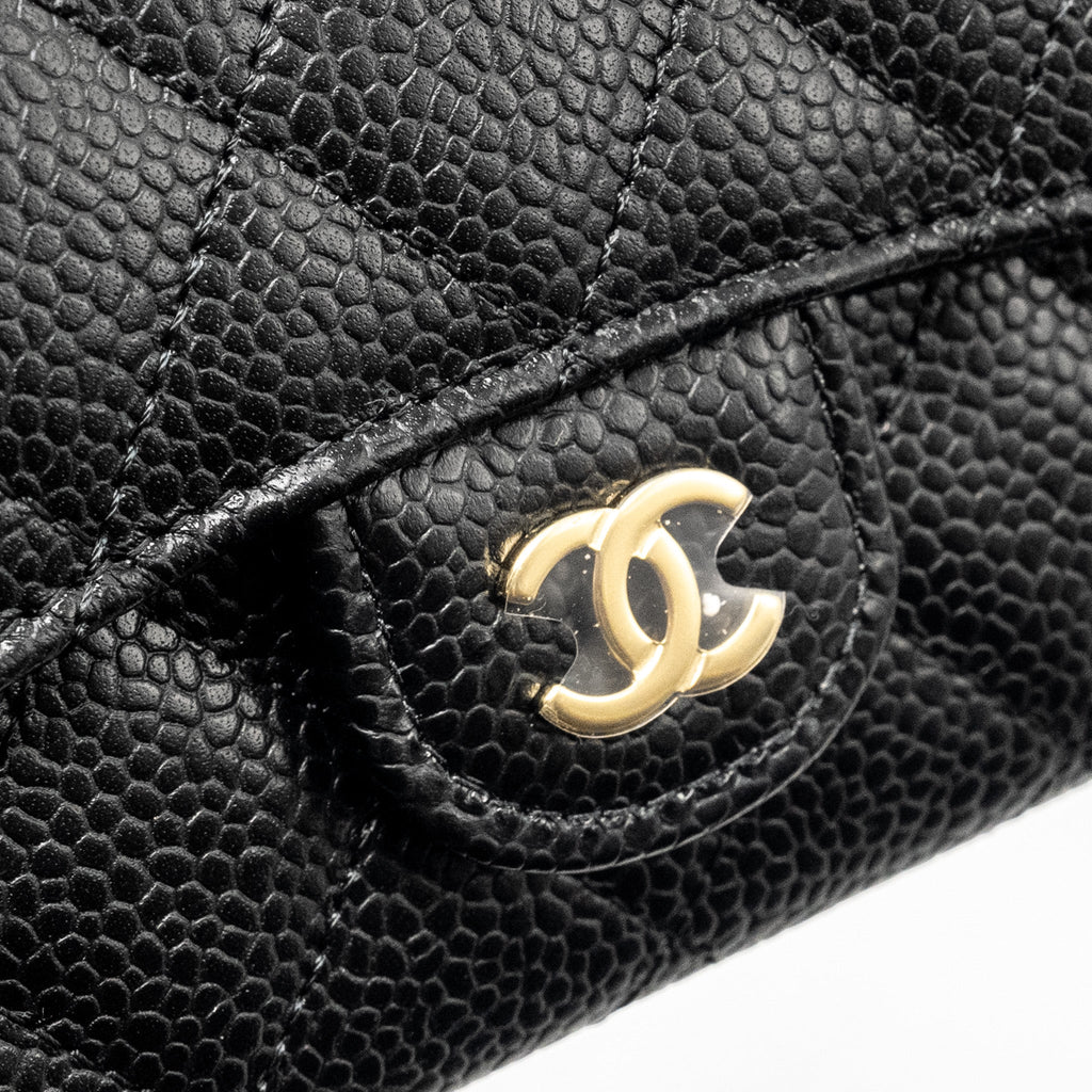 Chanel Classic Flap Card Holder CAVIAR BLACK  (Microchip)
