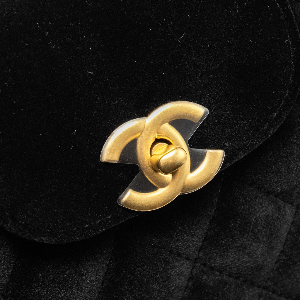 Chanel 24a Mini Shopping Tote/Mini Kelly Velvet Black  (microchip)