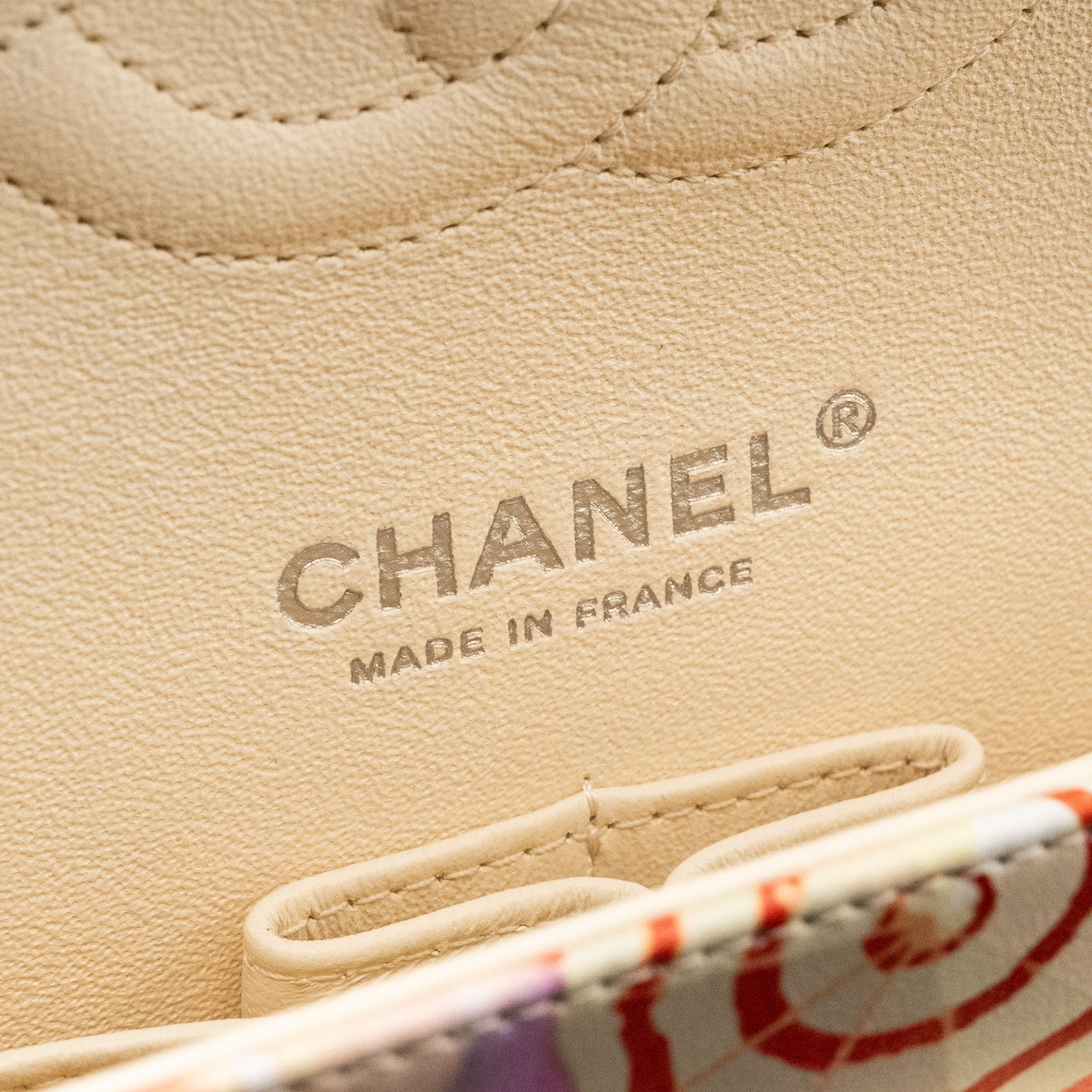 Chanel Medium Double Flap Bag Umbrella Rainbow Print Calfskin Multicolour