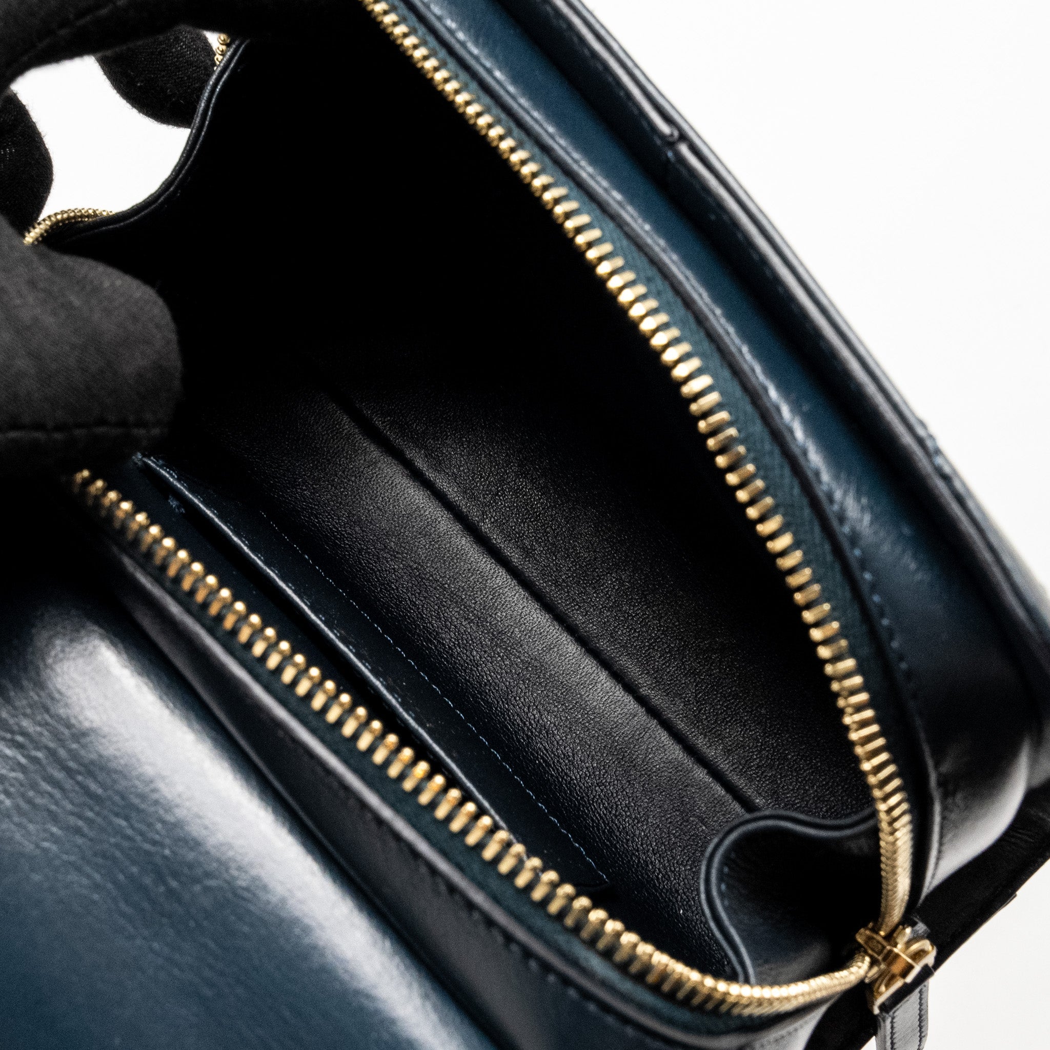 Chanel Lock me Up Chevron Medal Flap Bag Calfskin Dark Navy