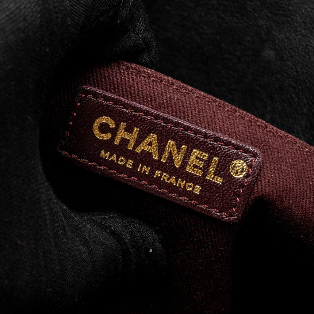 Chanel Graphic Chic Front Chain Quilted Flap Bag Sheepskin Black
