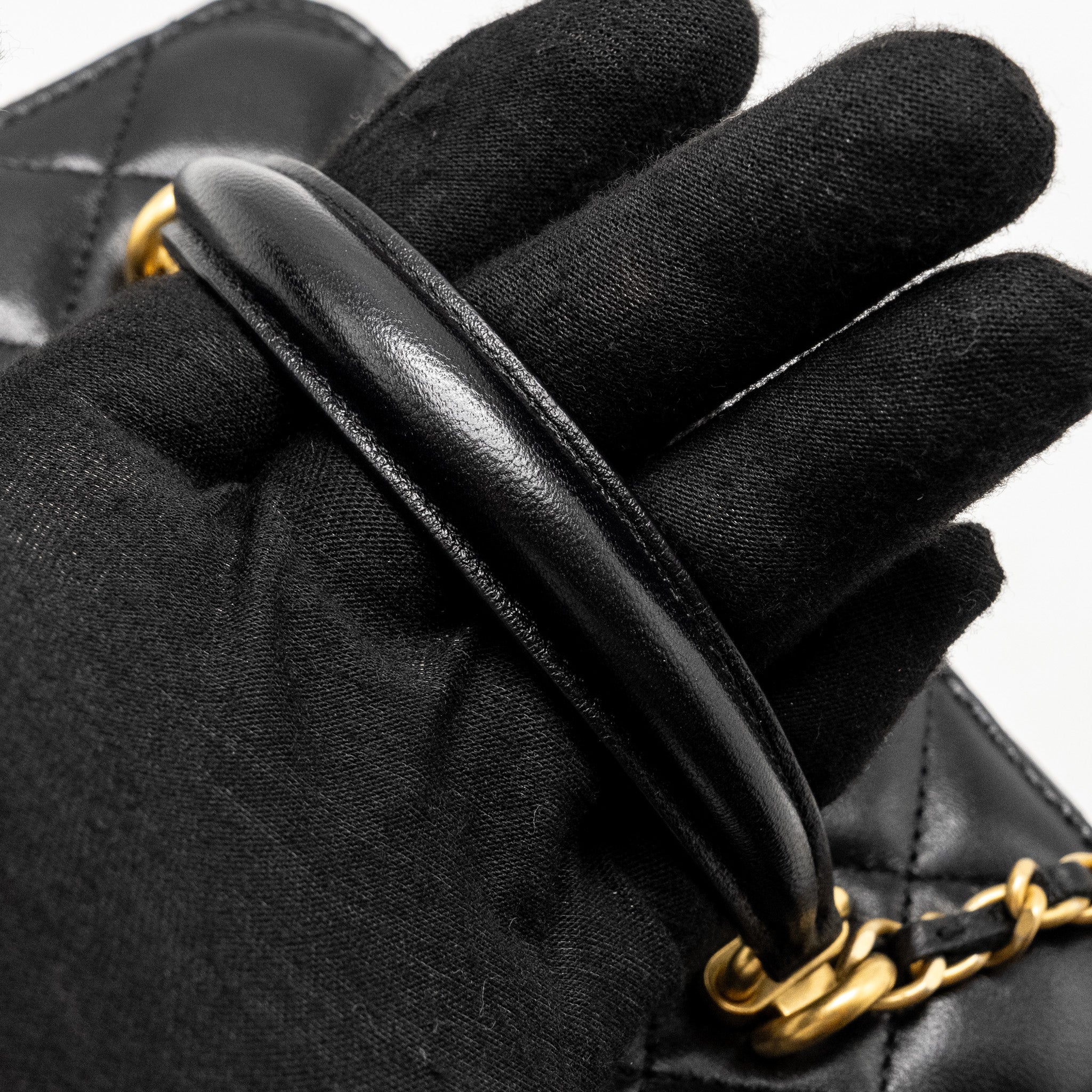 Chanel Top Handle Long Vanity Case Lambskin Black