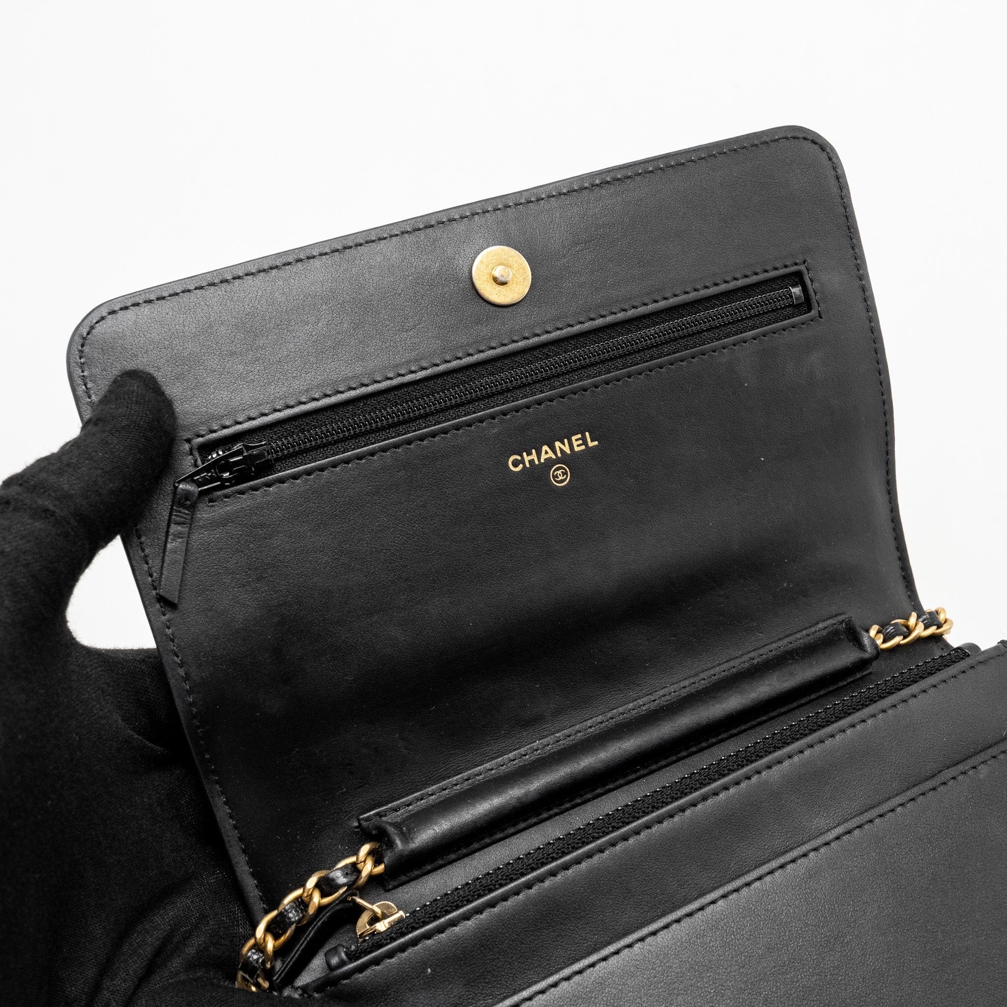 Chanel Boy Wallet On Chain Caviar Black