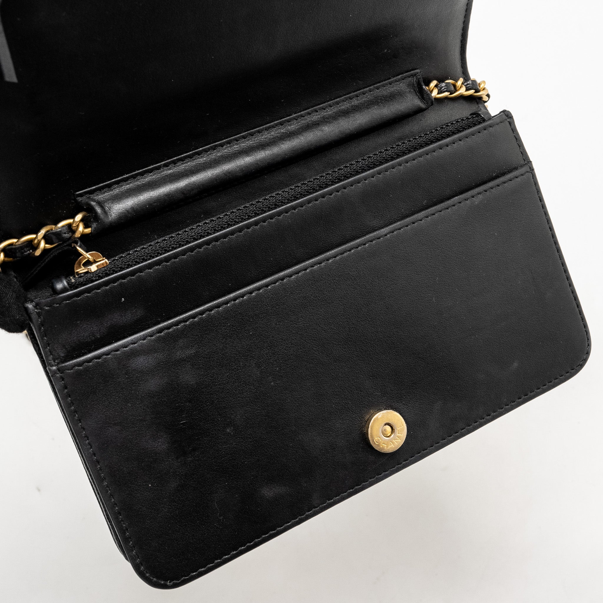 Chanel Boy Wallet On Chain Caviar Black