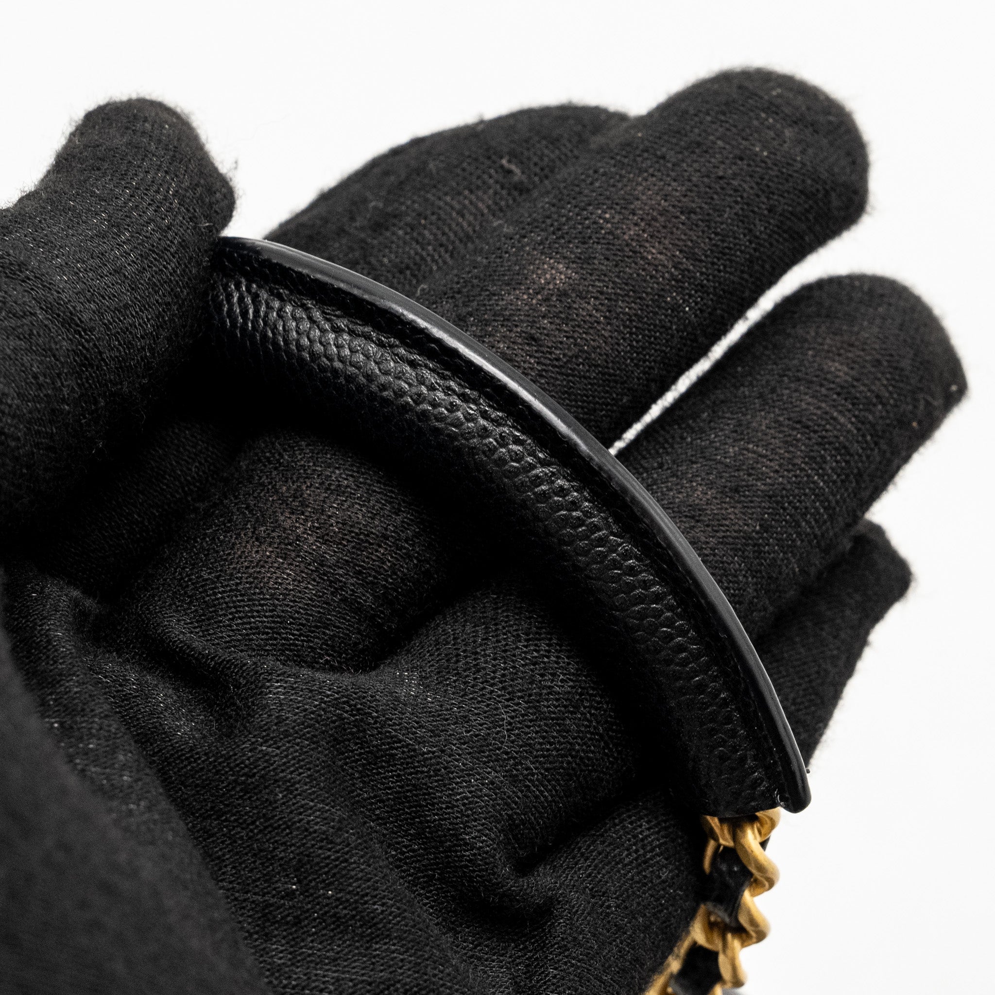 Chanel Circular Handle Quilted Flap Bag Caviar Black