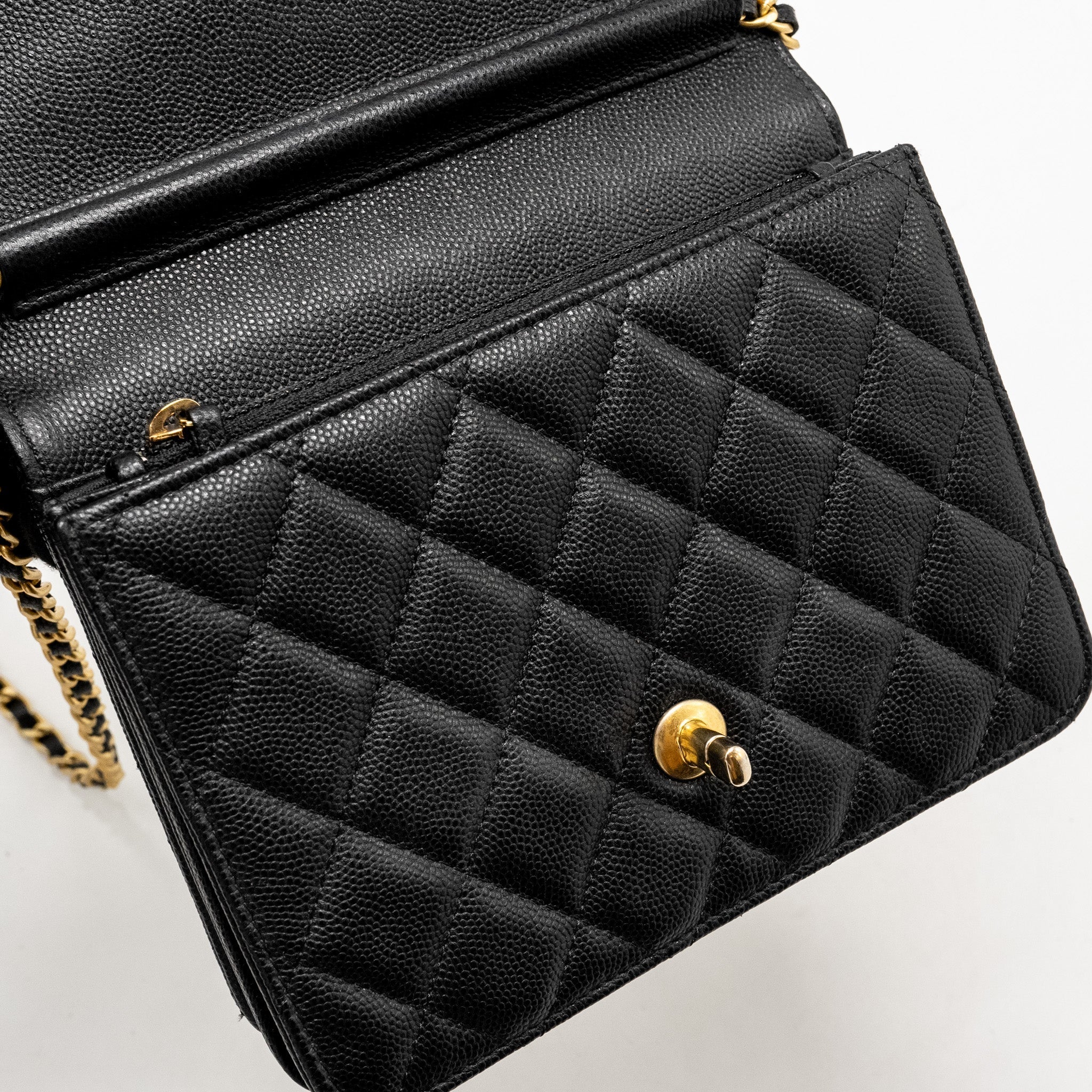 Chanel Circular Handle Quilted Flap Bag Caviar Black