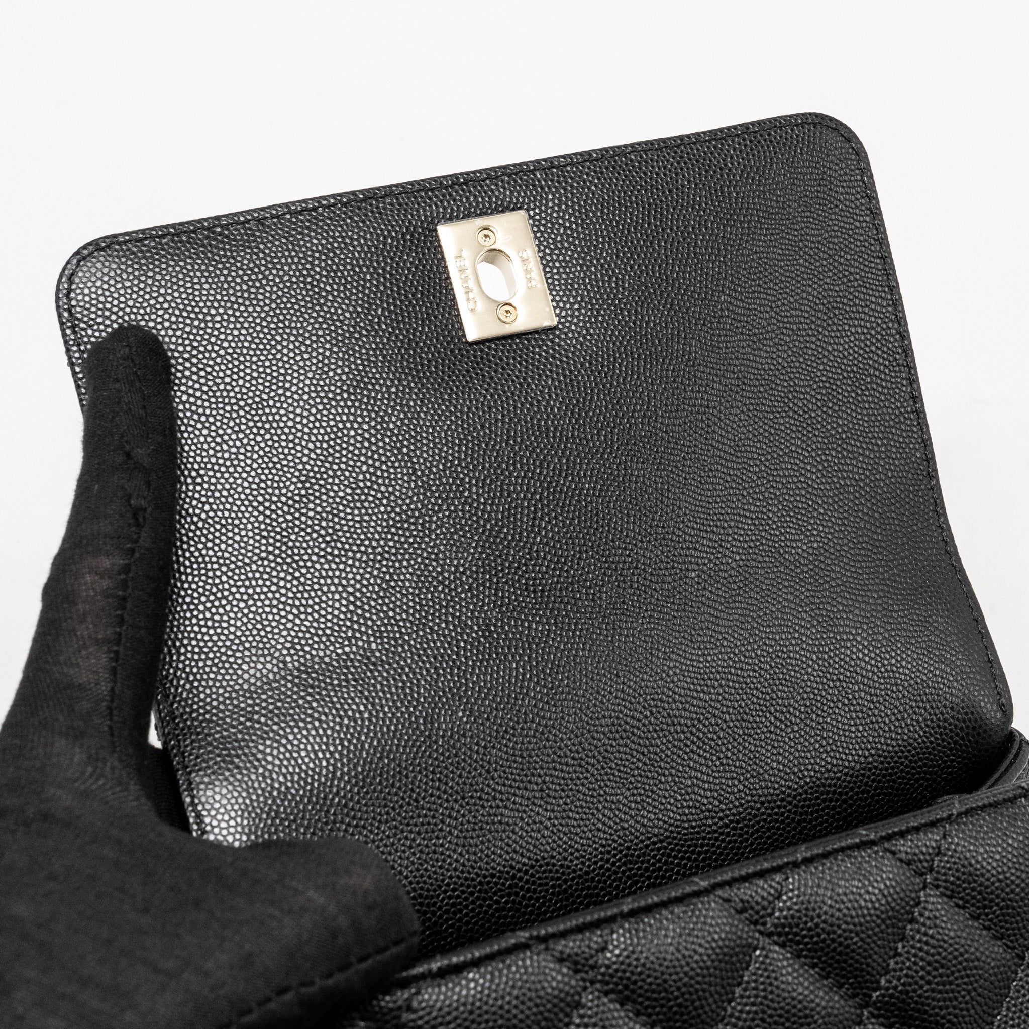 Chanel Mini Coco Handle Caviar Black L (Microchip)