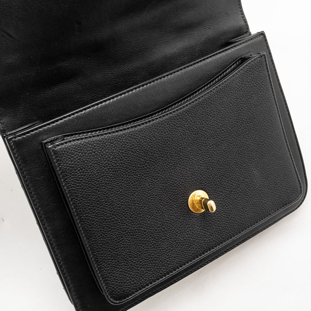 Chanel Quilted Flap Bag Calfskin/Caviar Black