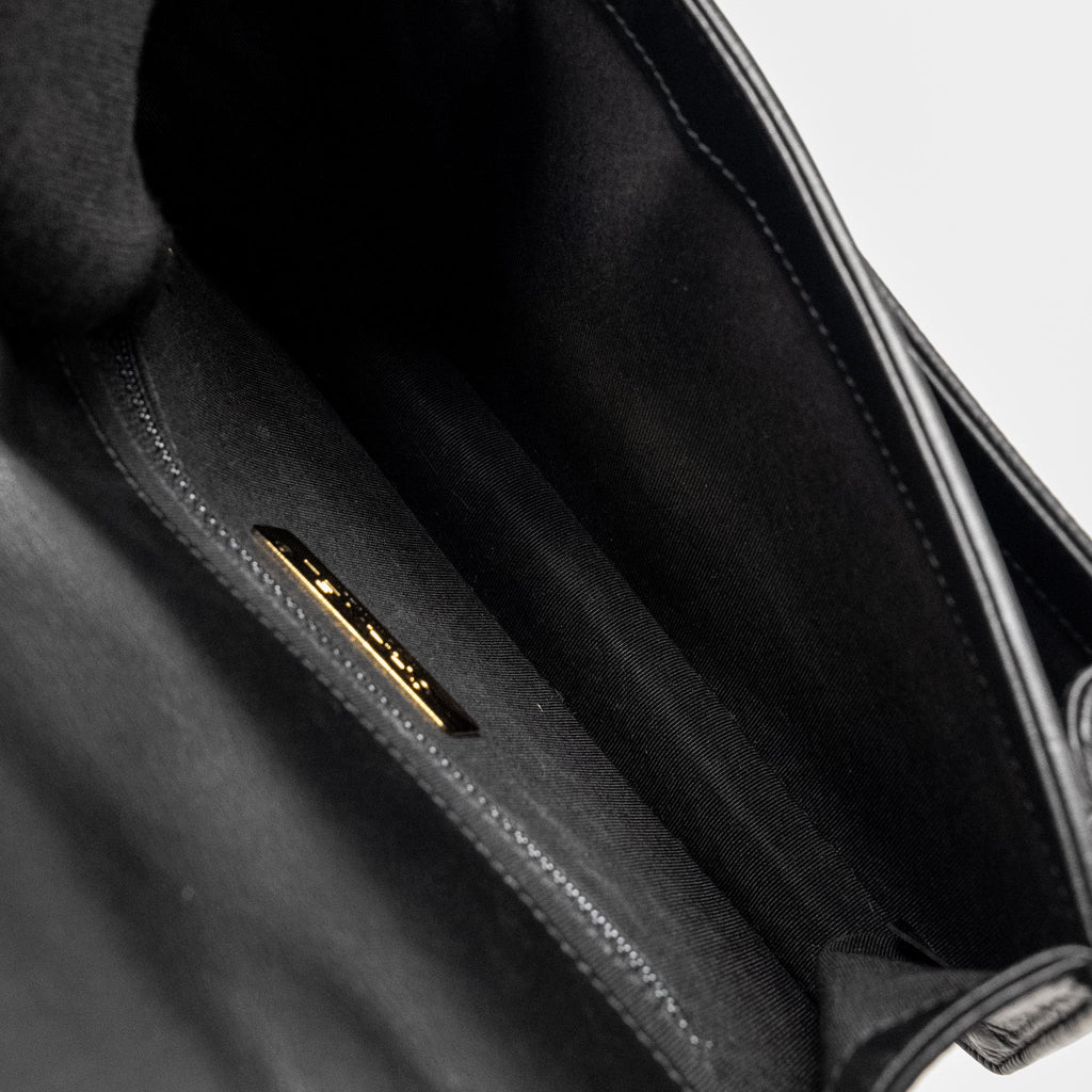 Chanel Quilted Flap Bag Calfskin/Caviar Black