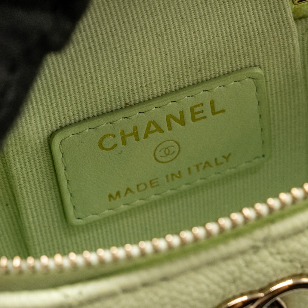 Chanel Mini Vertical Vanity with Chain Caviar Light Green L