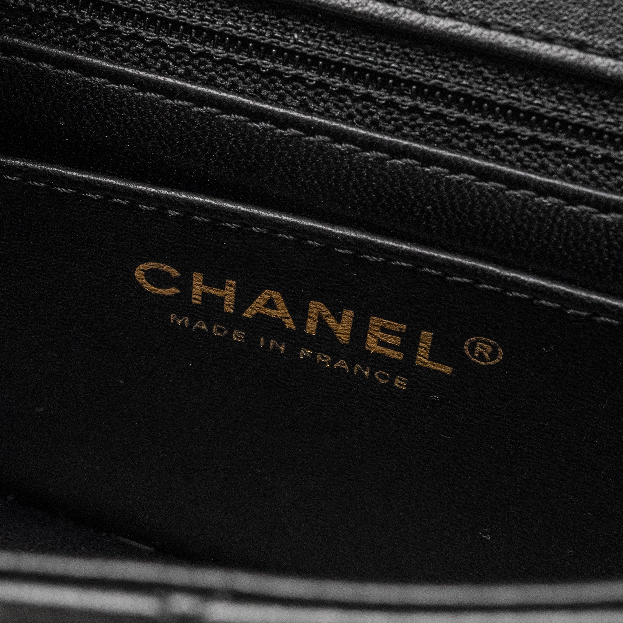 Chanel Detailed Top Handle Flap Bag Lambskin Black  (Microchip)