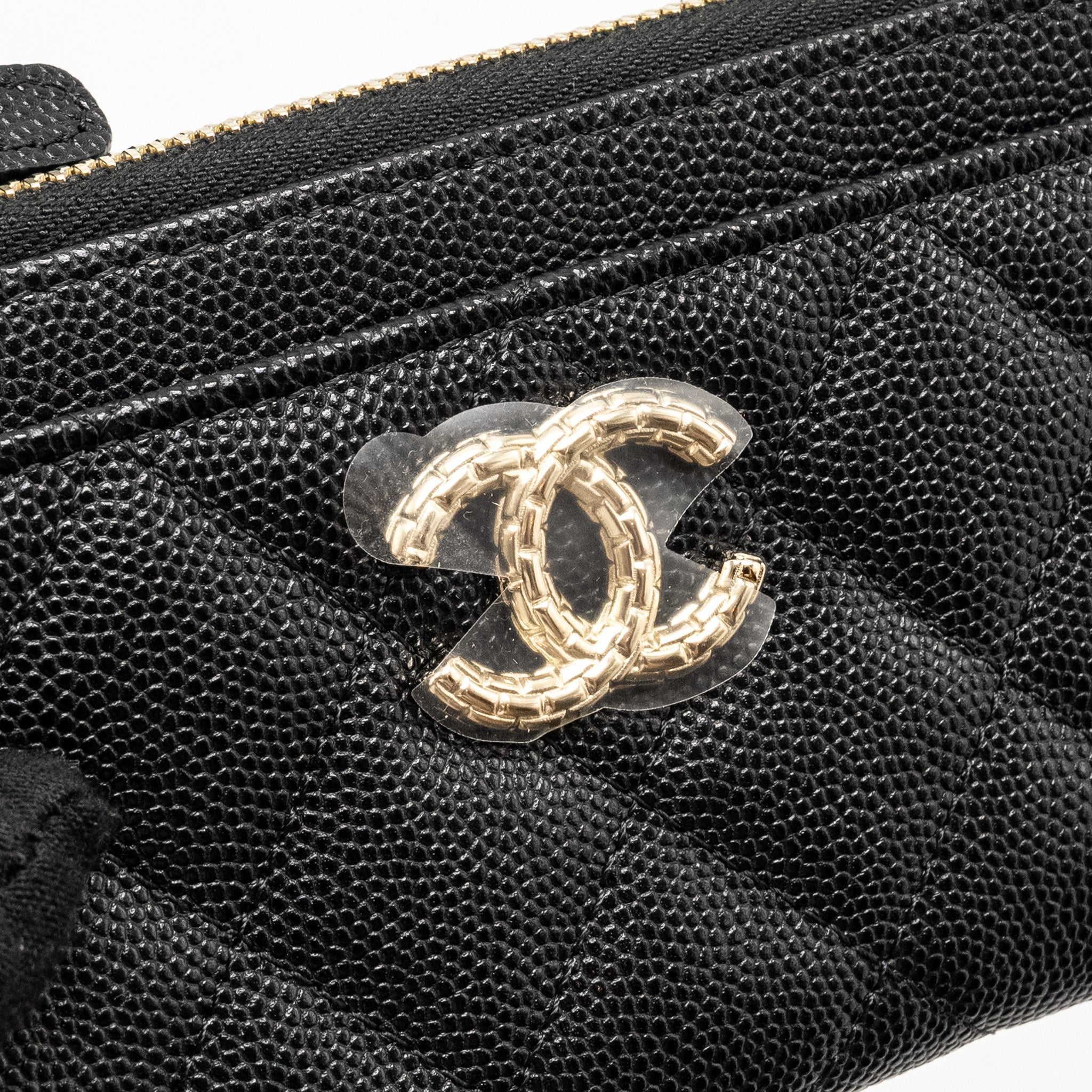 Chanel Zipped Card Holder Limited Edition Caviar Black L (Microchip)