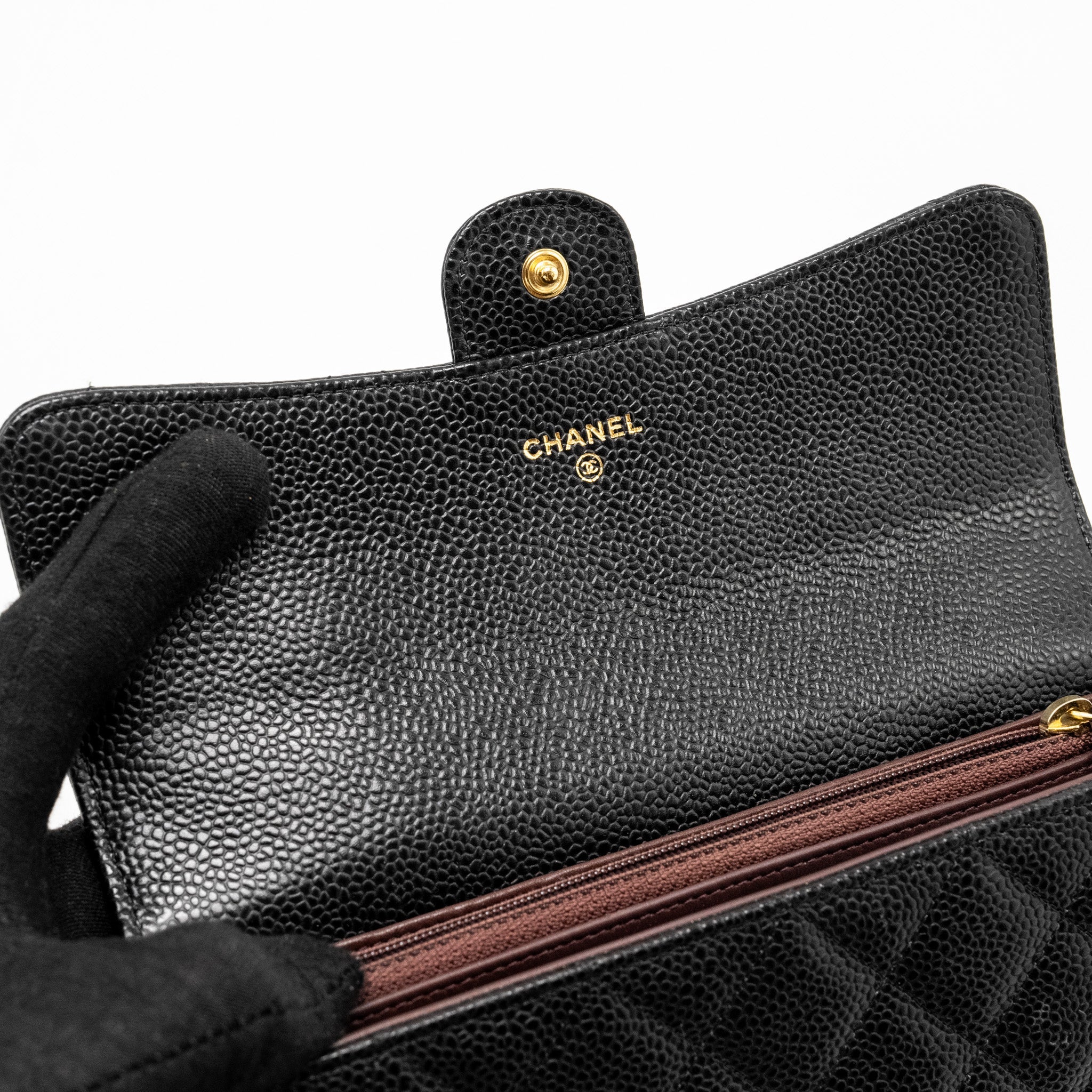 Chanel Classic Flap Long Wallet Caviar Black