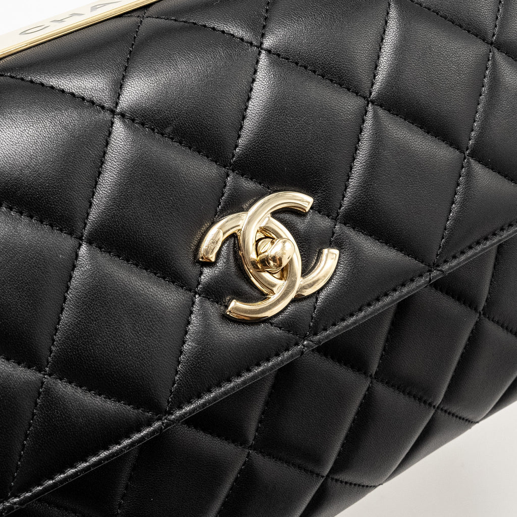 Chanel Top Handle Trendy CC Flap Bag Lambskin Black L