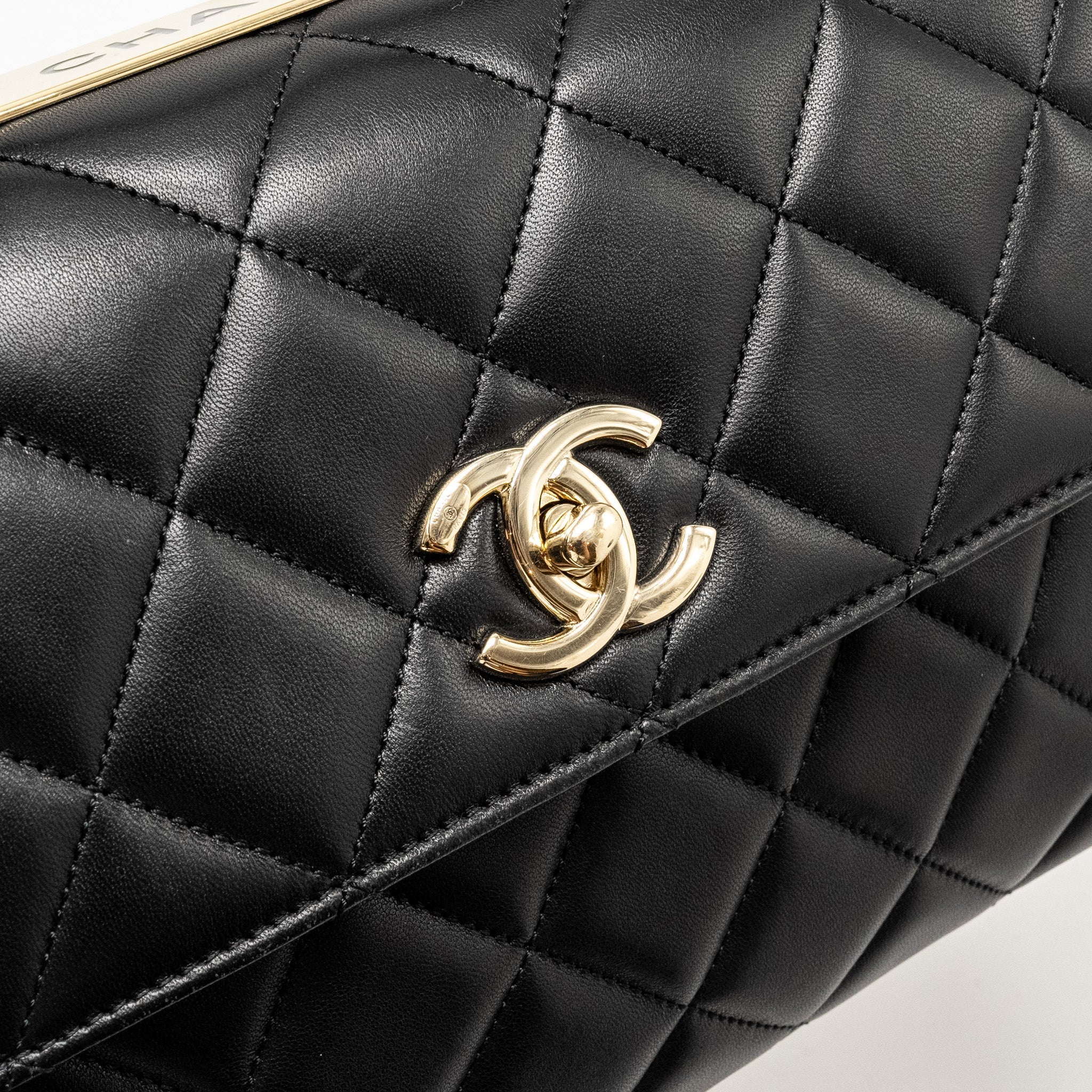 Chanel Top Handle Trendy CC Flap Bag Lambskin Black L