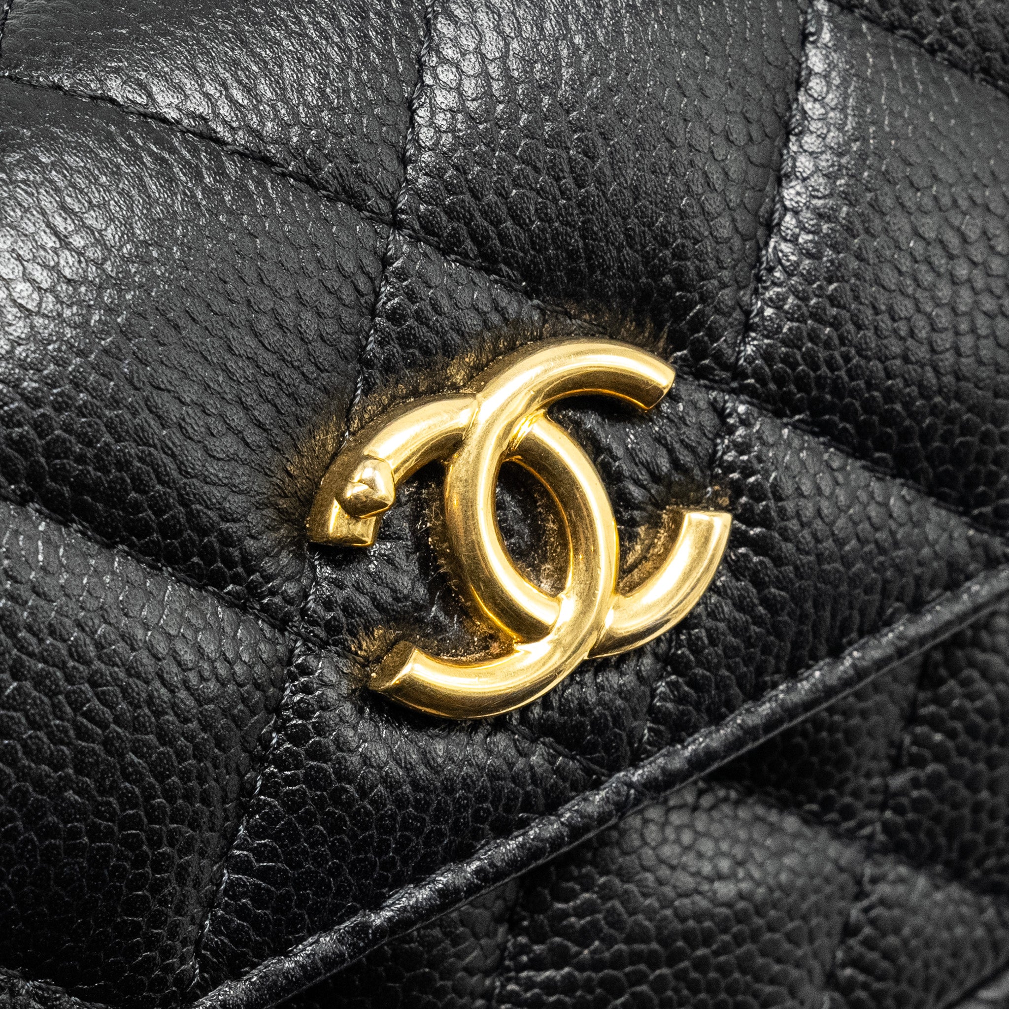 Chanel coco love mini flap wallet with chain caviar black  (Microchip)