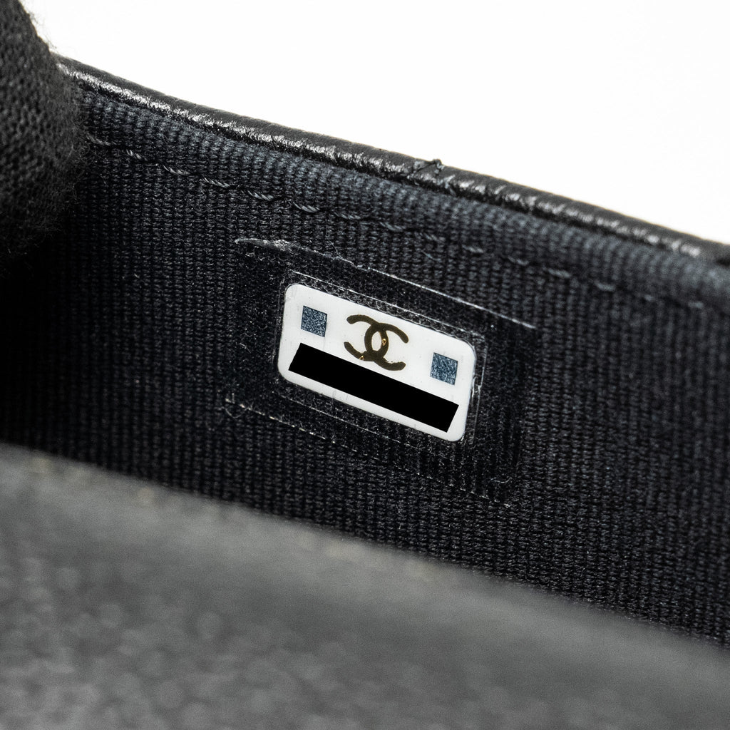 Chanel coco love mini flap wallet with chain caviar black  (Microchip)