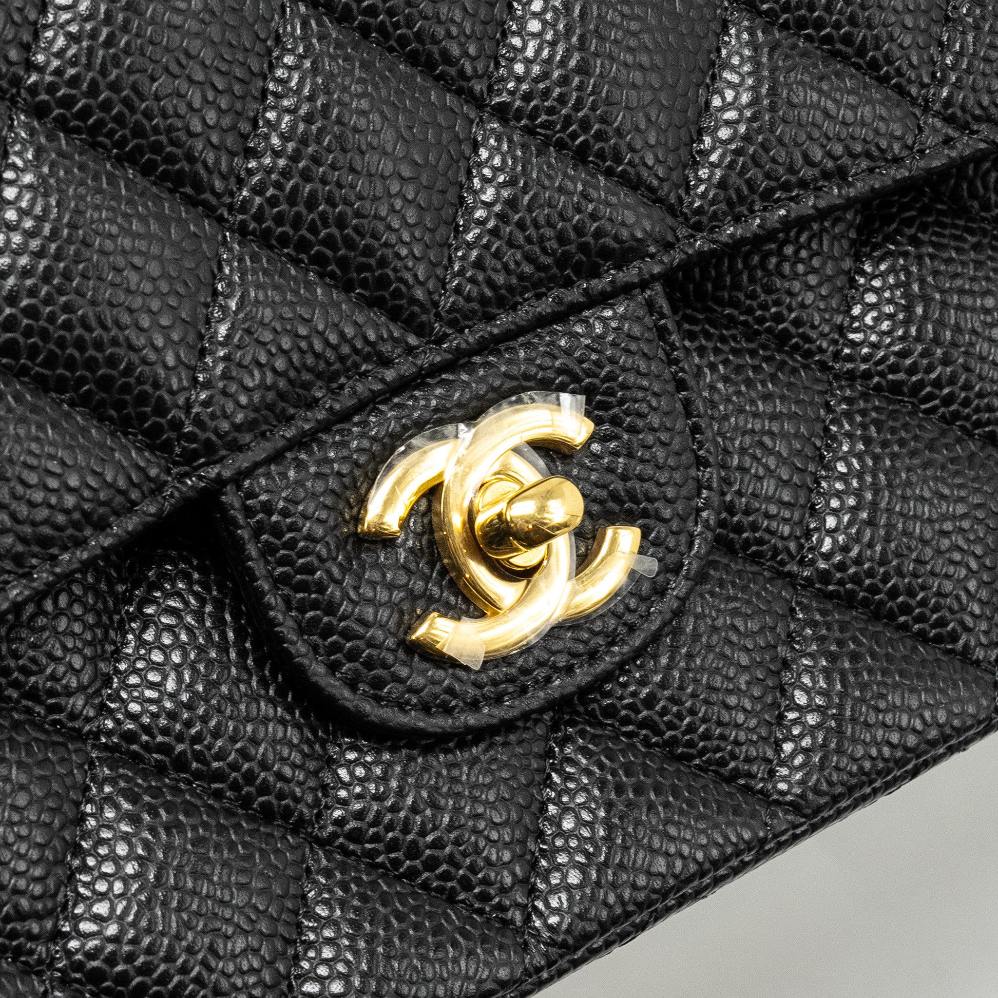 Chanel Medium Classic Double Flap Bag Caviar Black  (Microchip)