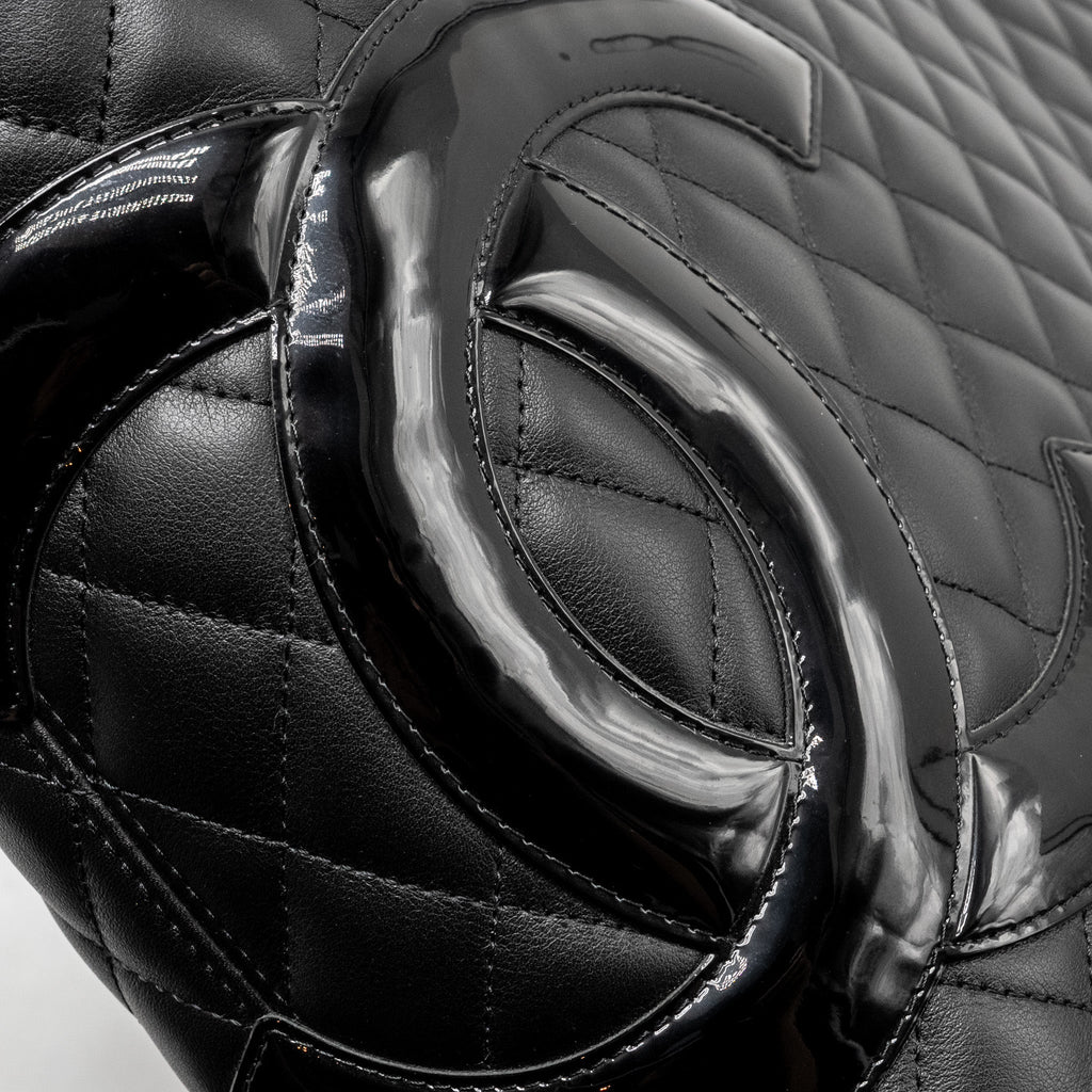 Chanel Cambon Ligne Tote Bag calfskin Black
