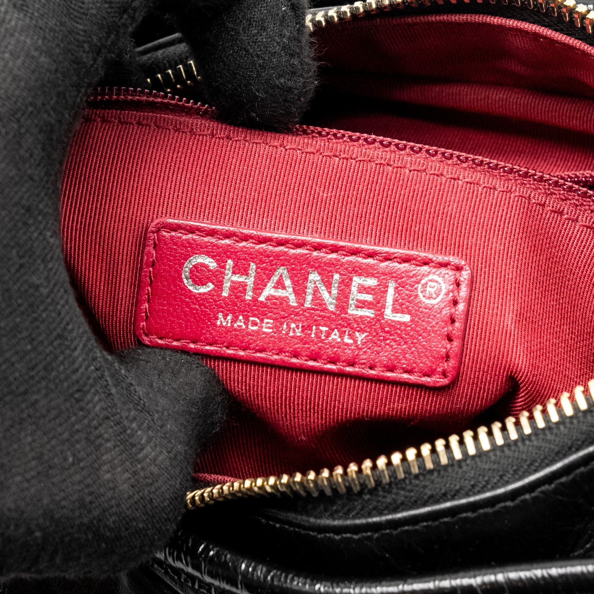 Chanel Small Gabrielle hobo Bag with Top Handle calfskin black multicolour hardware
