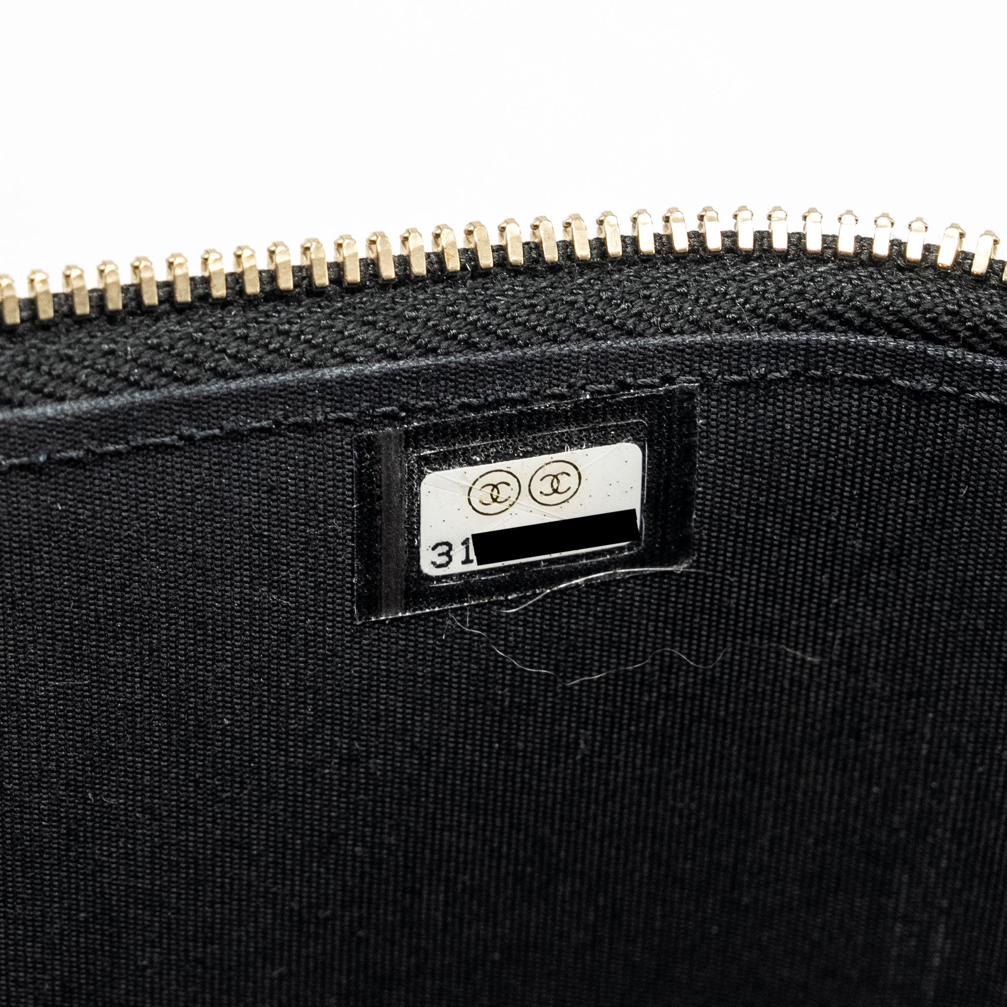 CHANEL Top Handle Long Vanity With Chain Lambskin Black