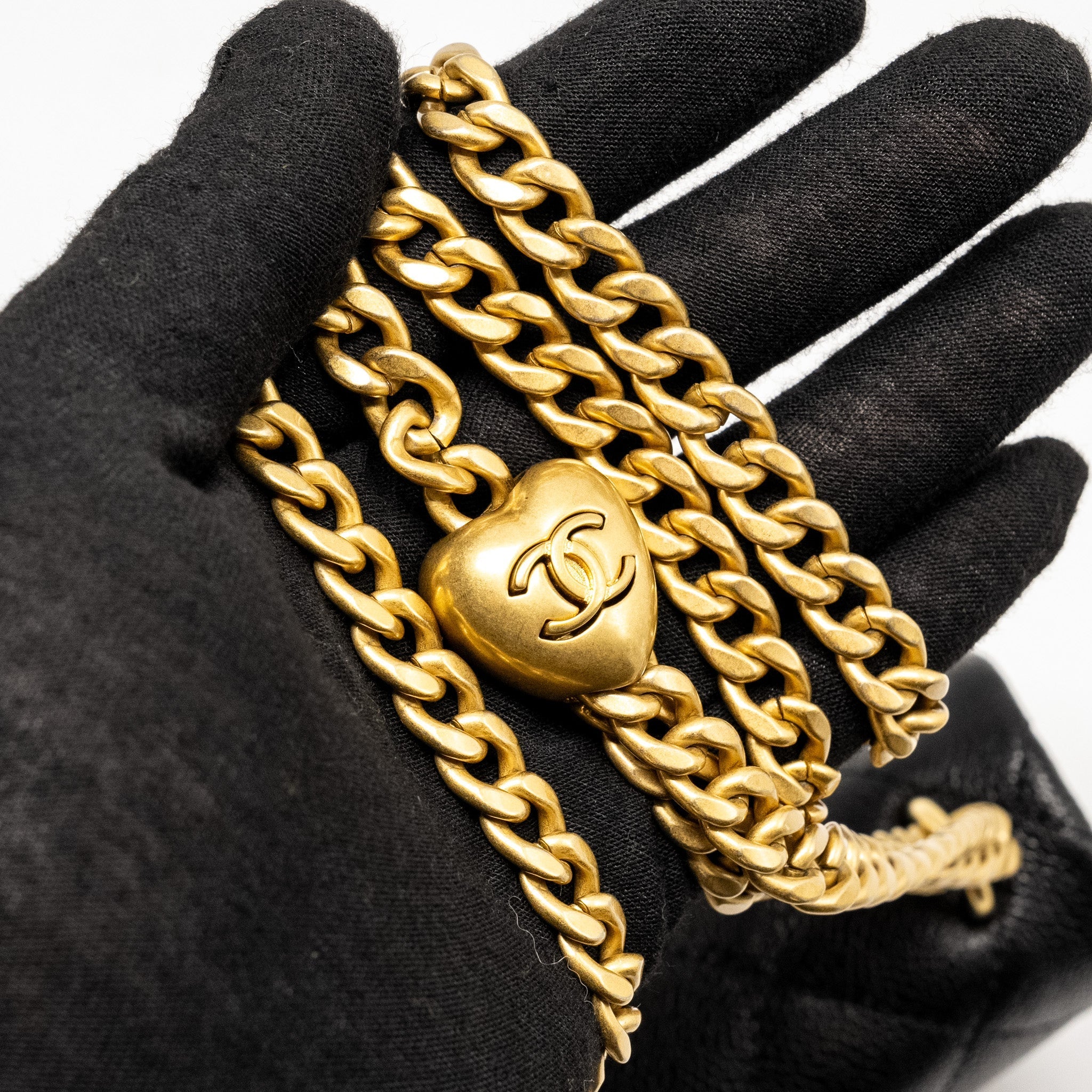 Chanel Coco Love Mini Flap Bag with Adjustable Chain Caviar Black  (Microchip)