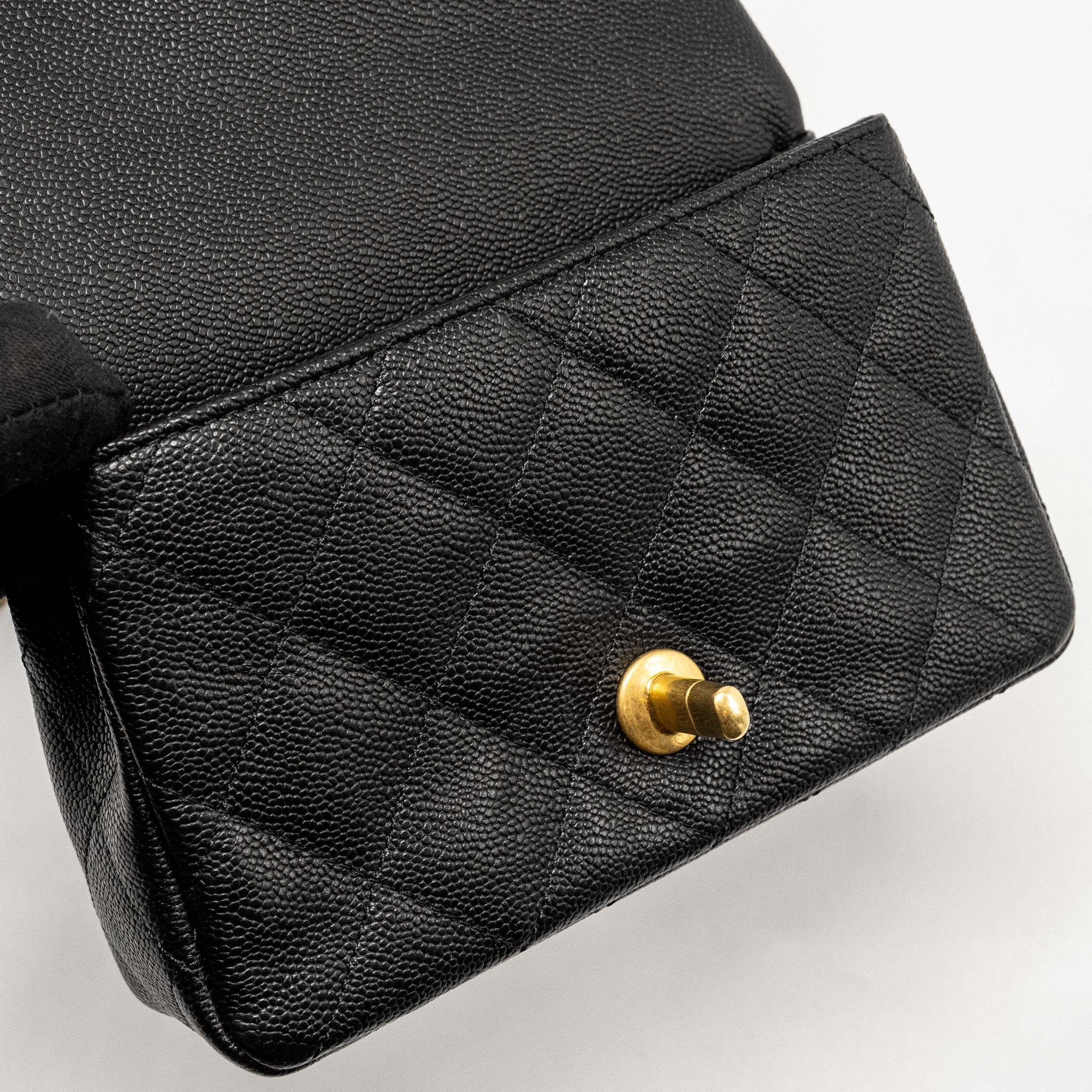 Chanel Coco Love Mini Flap Bag with Adjustable Chain Caviar Black  (Microchip)