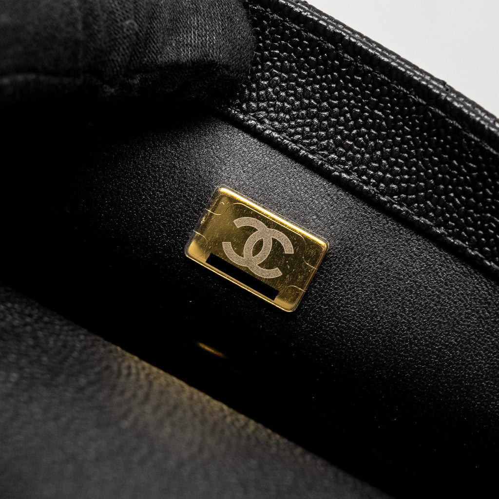 Chanel Coco Love Mini Flap Bag with Adjustable Chain Caviar Black  (Microchip)