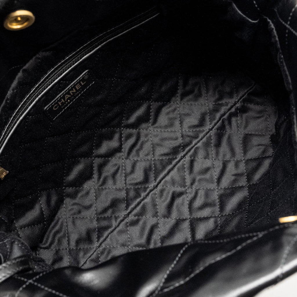 Chanel Small 22 Bag Shiny Calfskin Black  (Microchip)