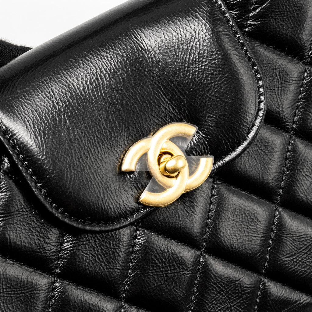 Chanel Mini Kelly Shopping TOTE Bag Calfskin Black  (Microchip)