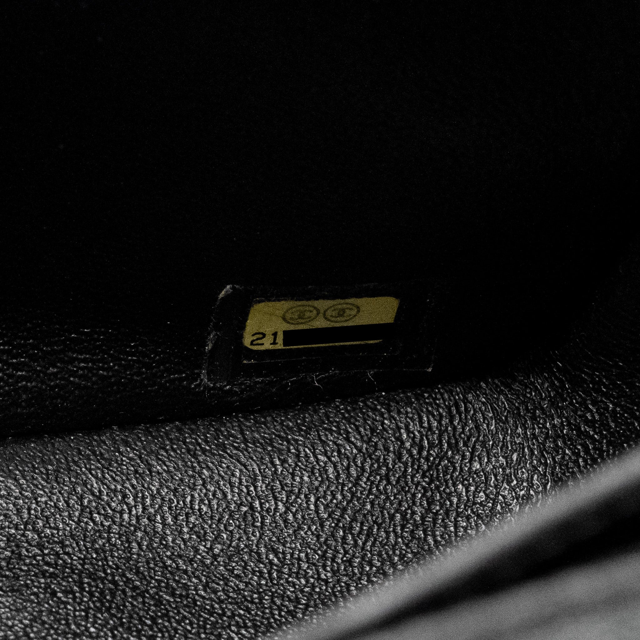 Chanel Mini Square Chevron Flap Bag Lambskin Black