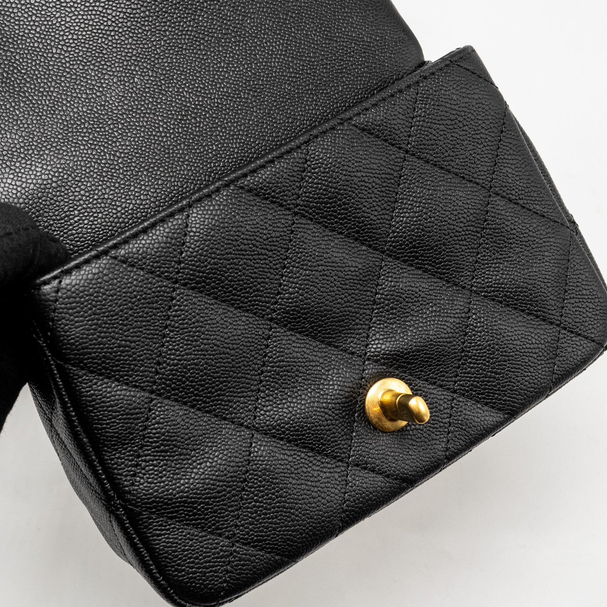 Chanel Coco Love Flap Bag with Adjustable Chain Caviar Black  (Microchip)