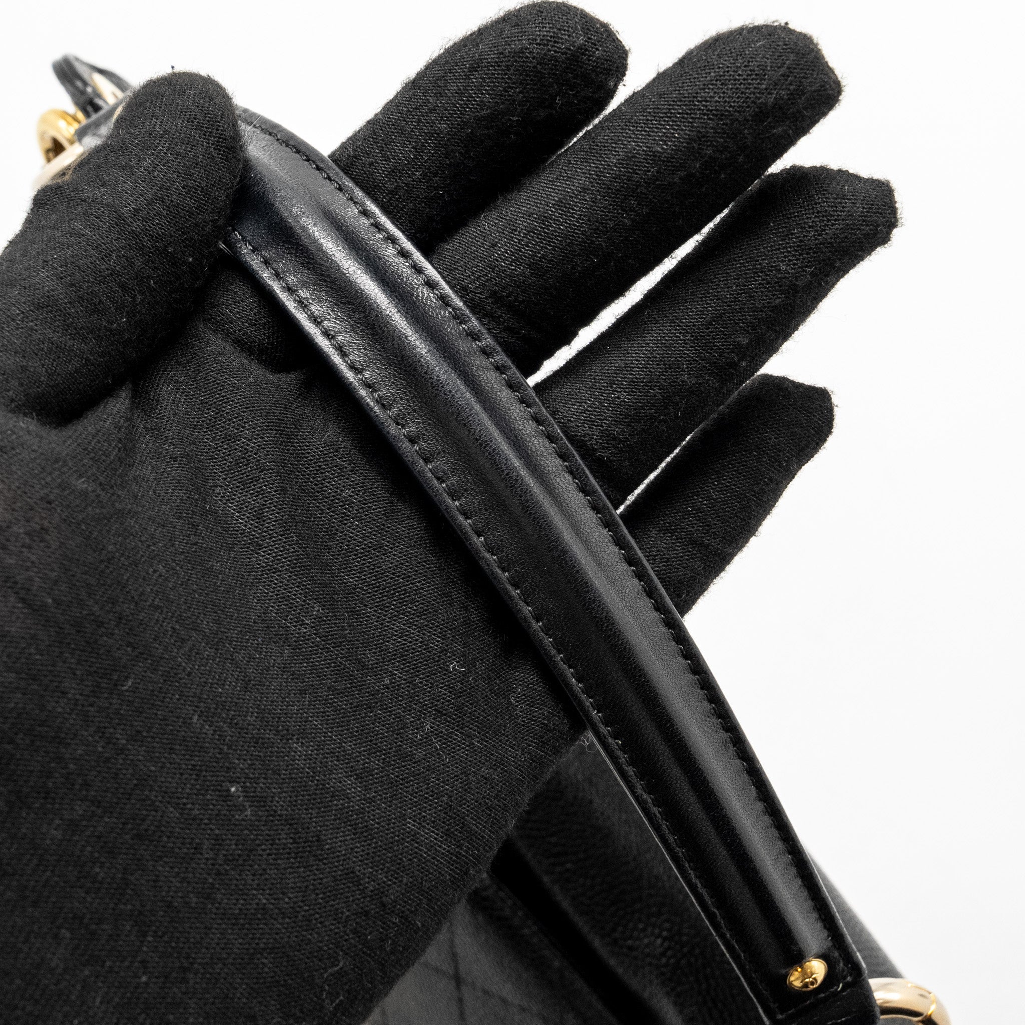 Chanel Large Top Handle Flap Bag Grained Calfskin Black