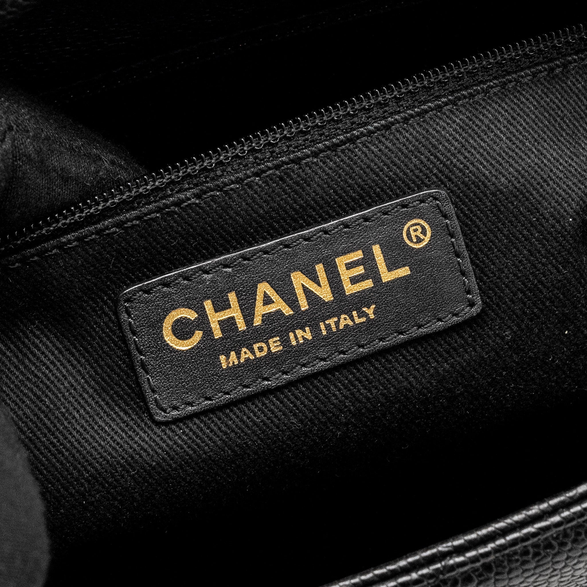 Chanel Large Top Handle Flap Bag Grained Calfskin Black