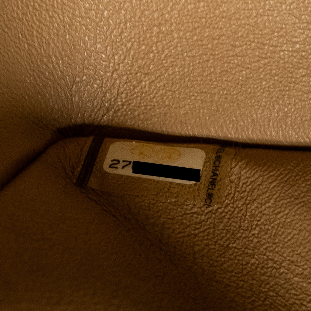 Chanel Small Classic Double Flap Bag Chevron Caviar Beige