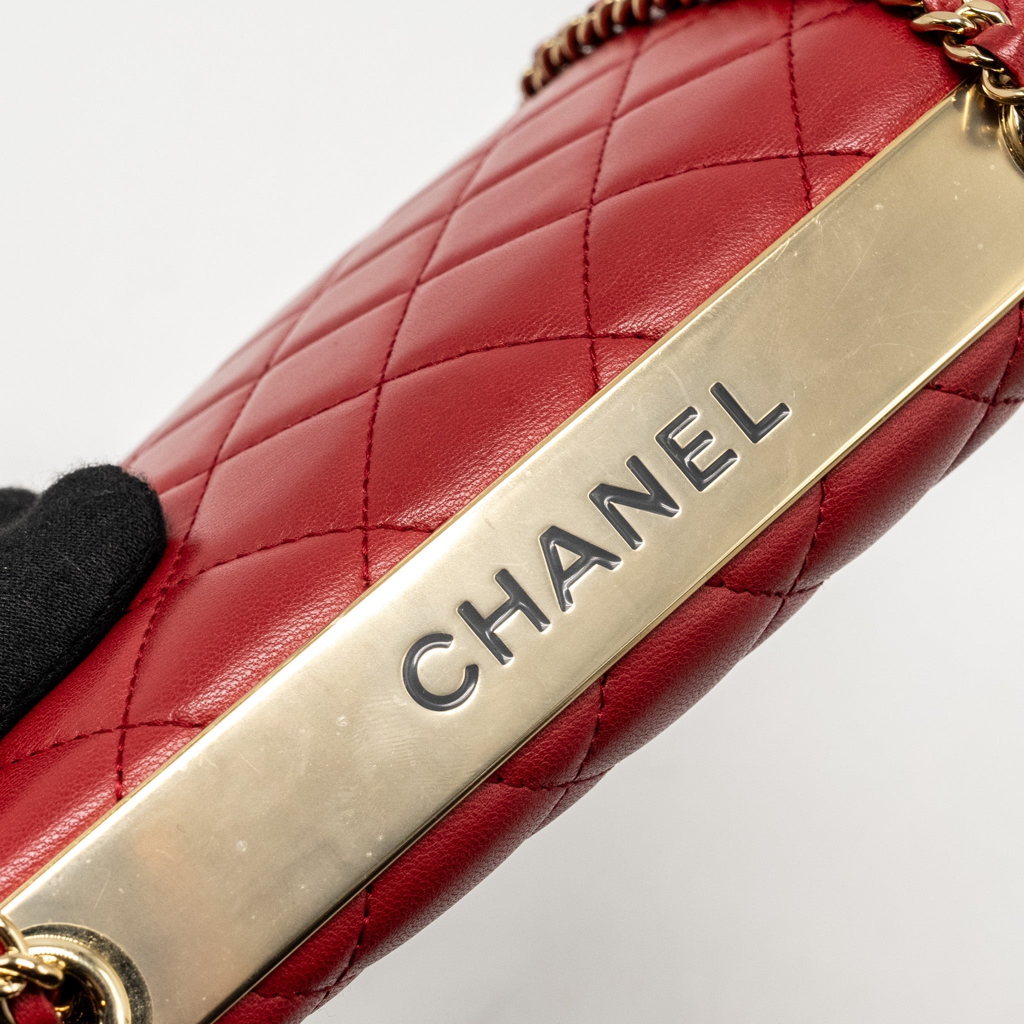 Chanel Trendy CC Wallet On Chain Lambskin Red L