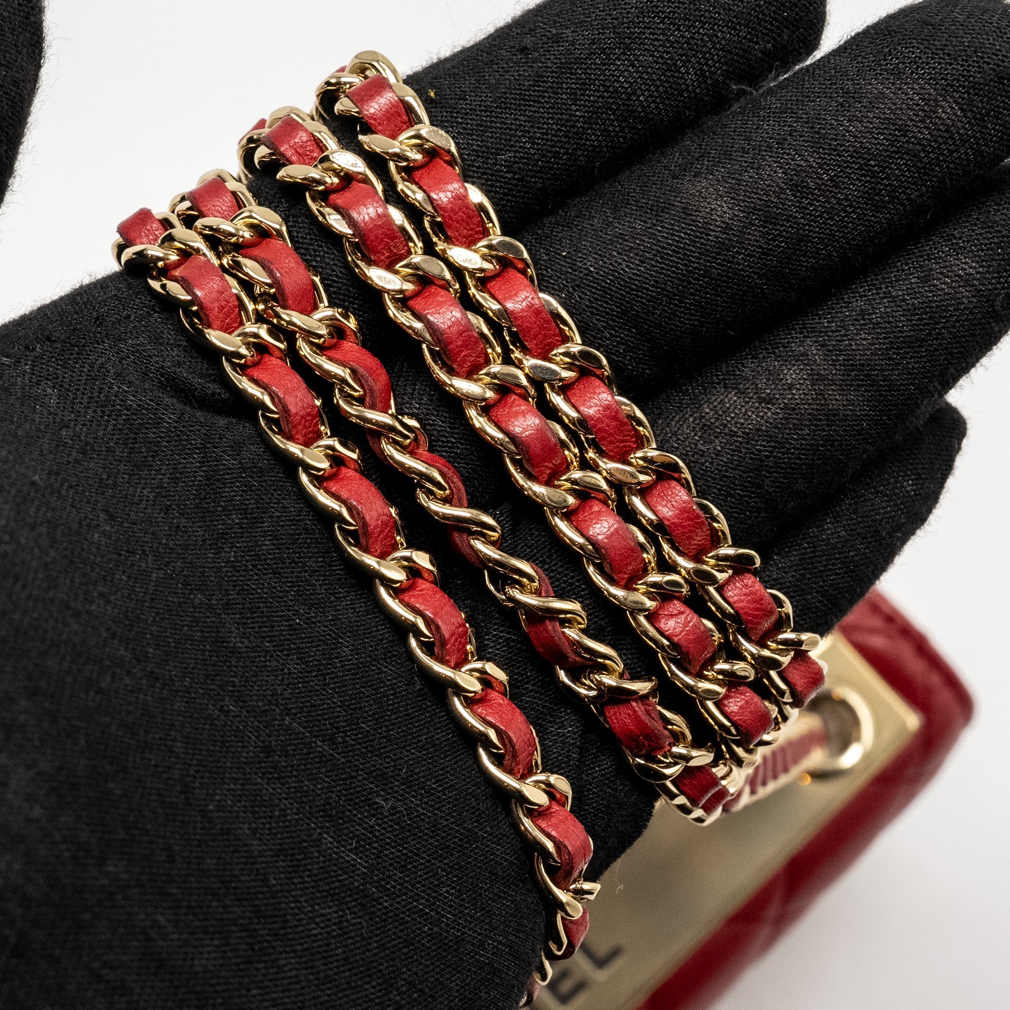 Chanel Trendy CC Wallet On Chain Lambskin Red L