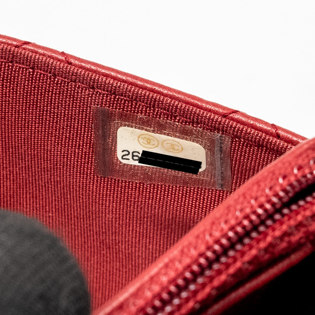 Chanel Trendy CC Wallet On Chain Lambskin Red L