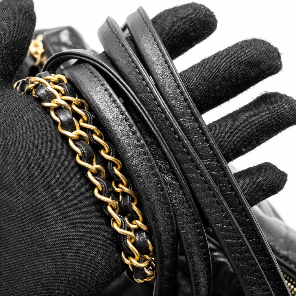 Chanel New York Bowling Bag Quilted Lambskin Black