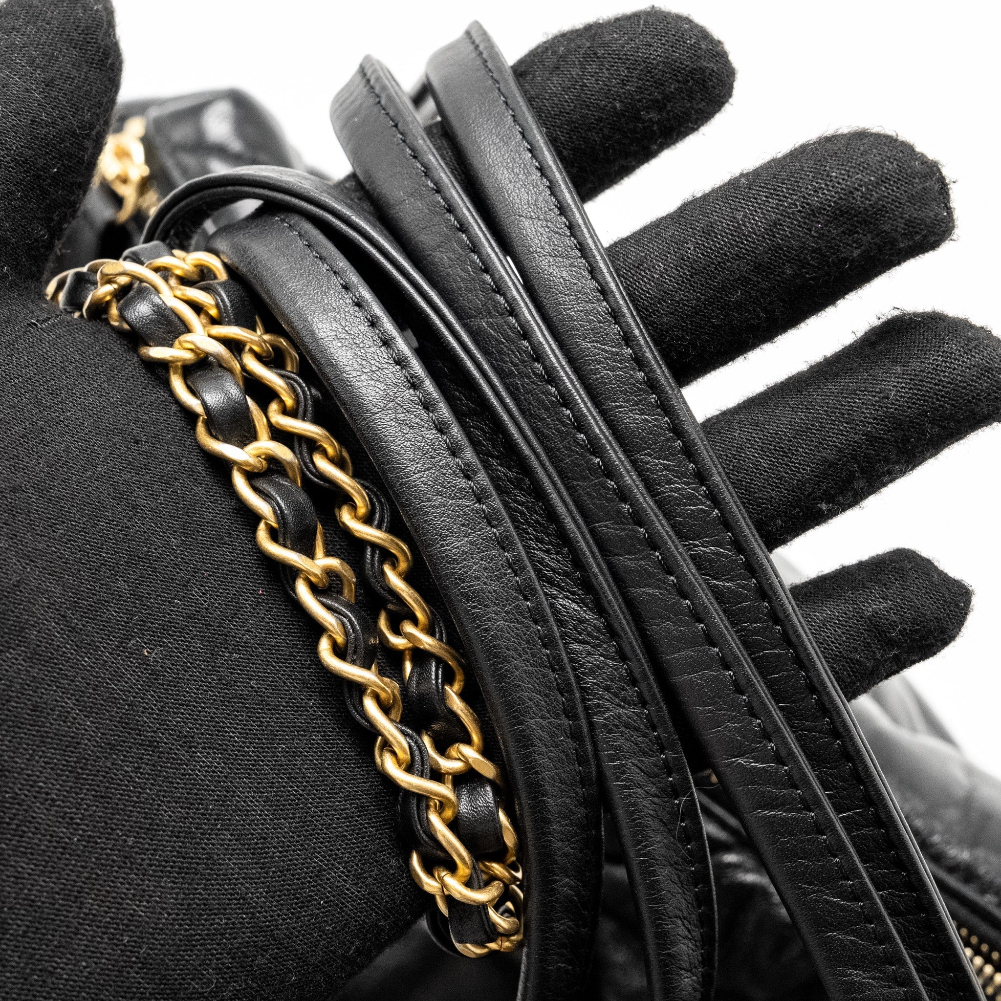 Chanel New York Bowling Bag Quilted Lambskin Black