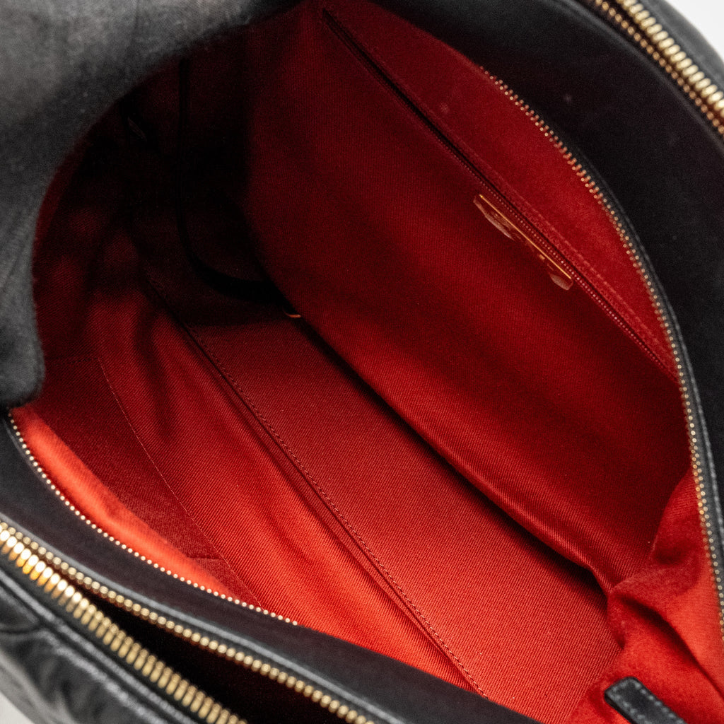 Chanel New York Bowling Bag Quilted Lambskin Black