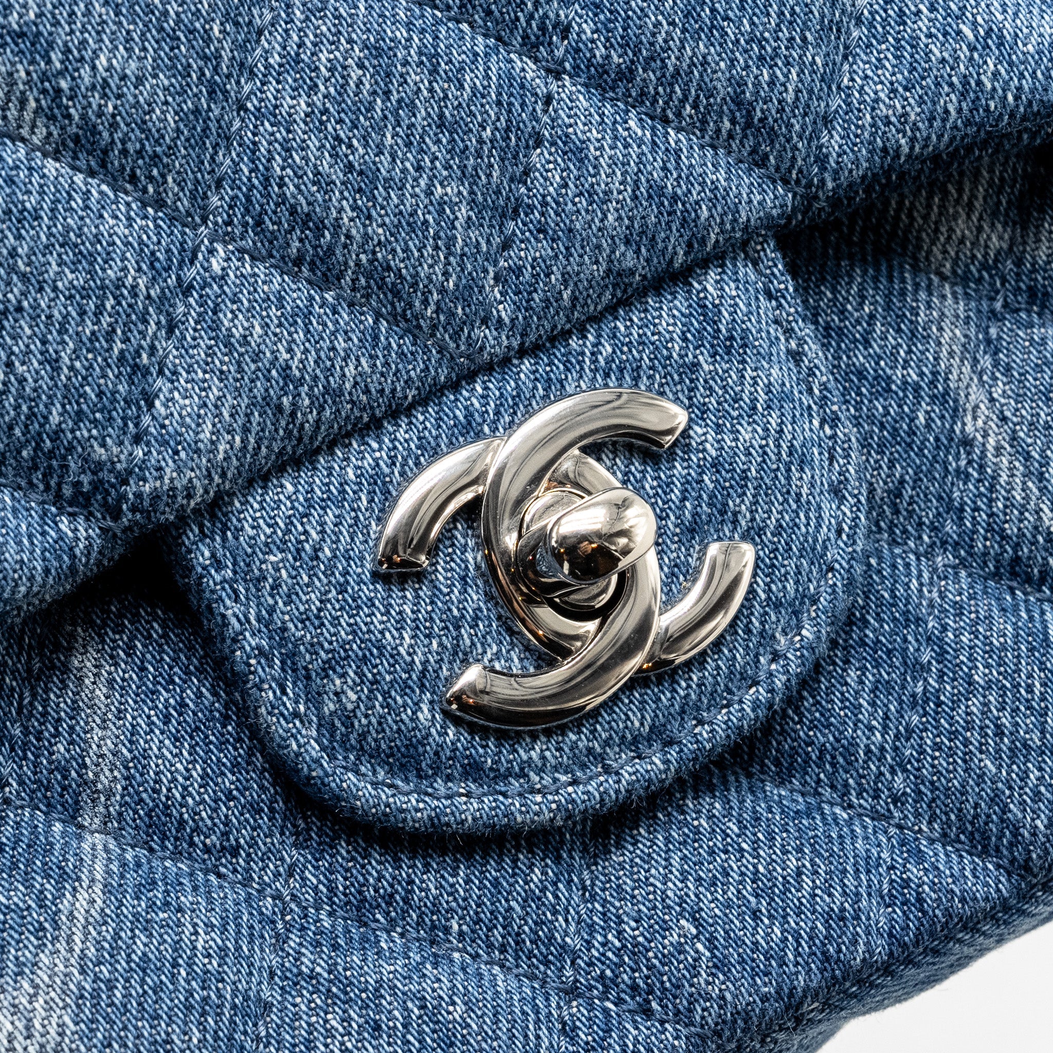 Chanel Mini Square flap bag denim blue