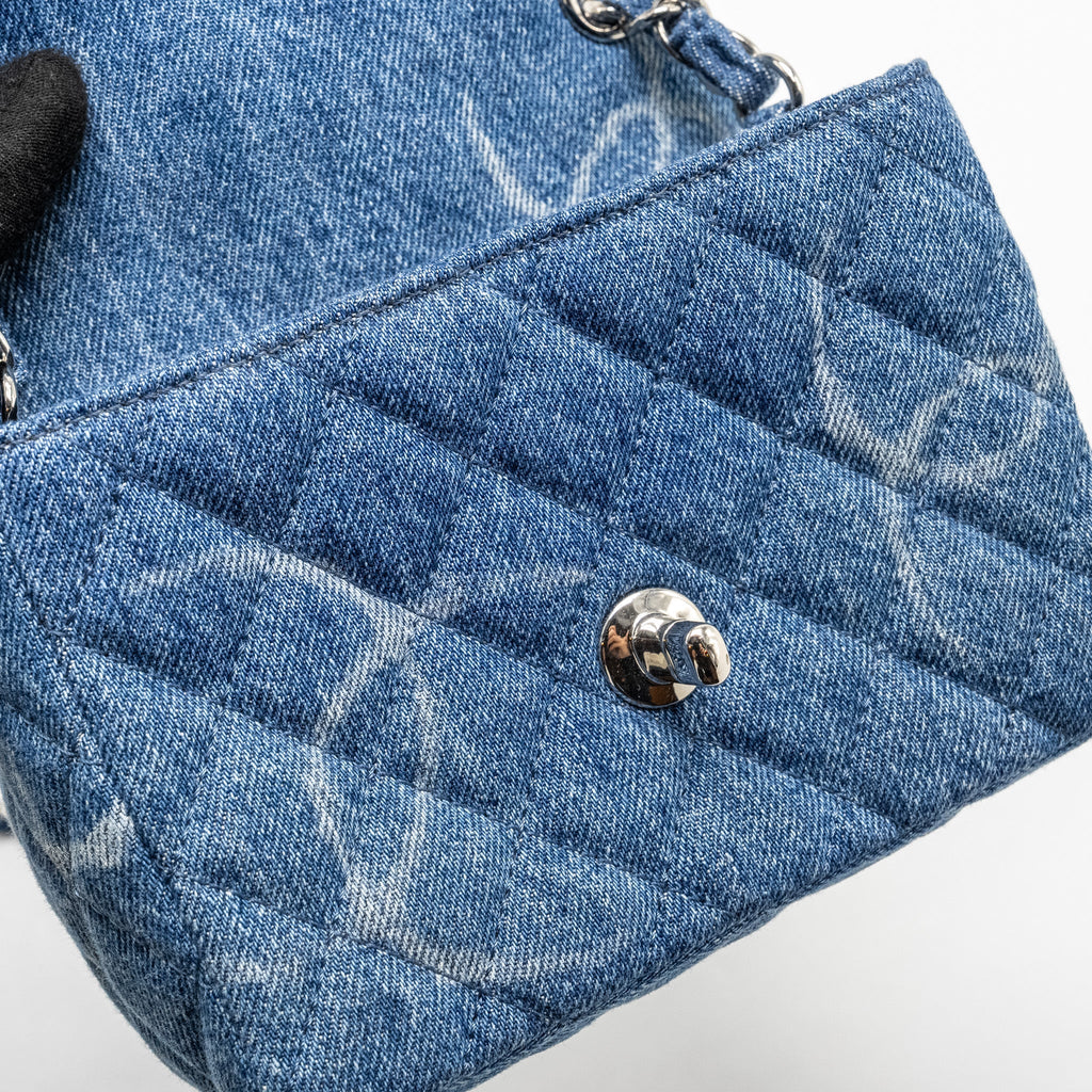 Chanel Mini Square flap bag denim blue