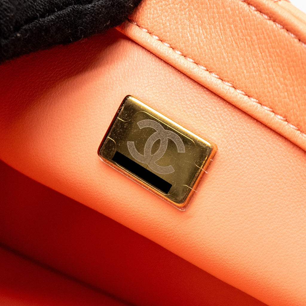 Chanel Pearl Crush Mini Square Lambskin Coral  (Microchip)