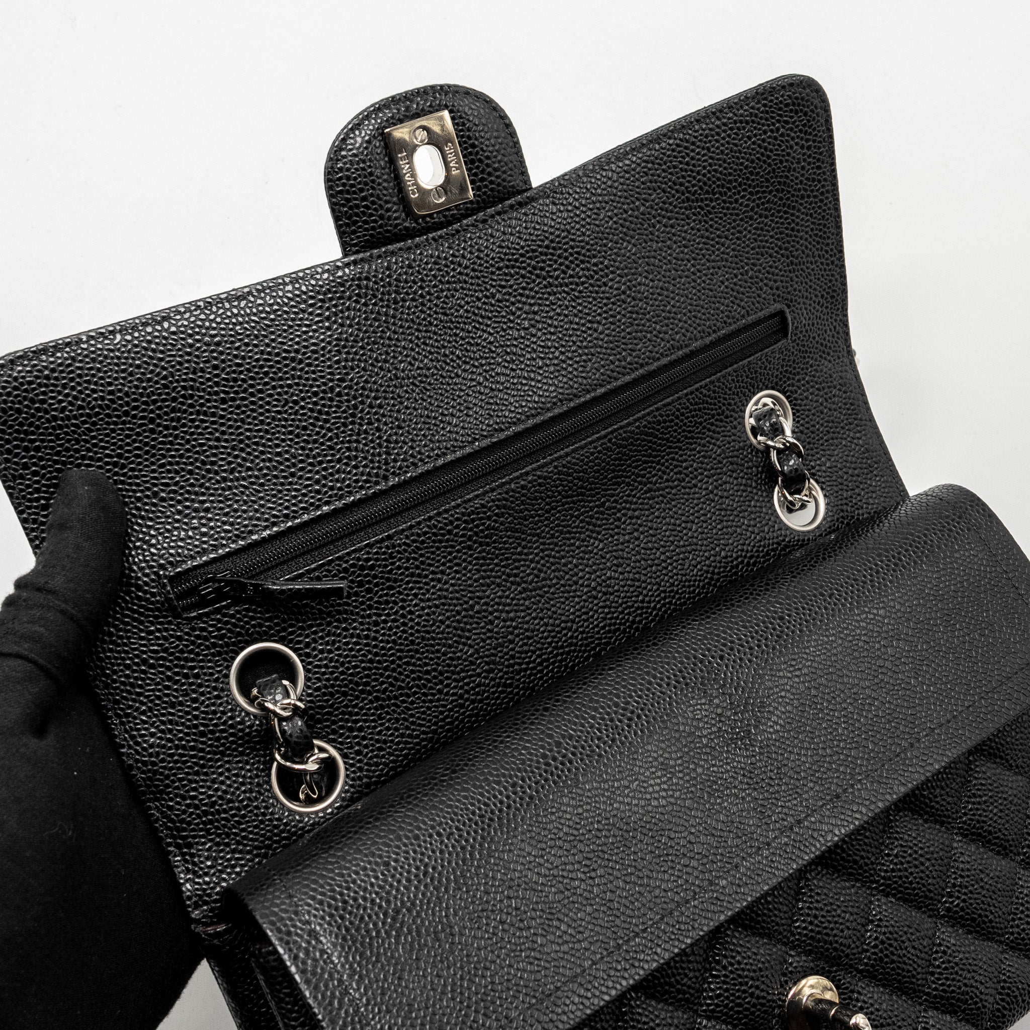 Chanel Medium Classic Double FLAP Bag Caviar Black