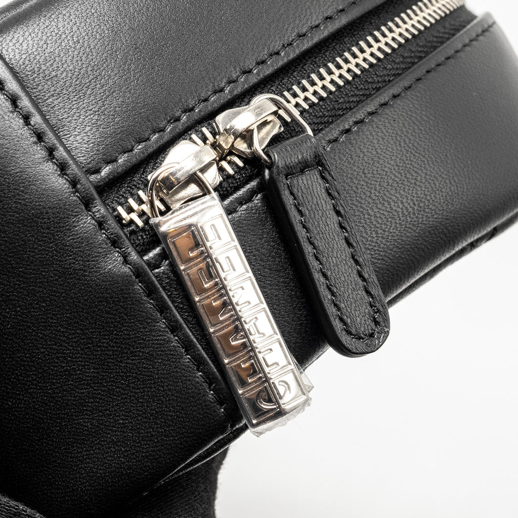 CHANEL Quilted Cosmetic Pouch Lambskin Black