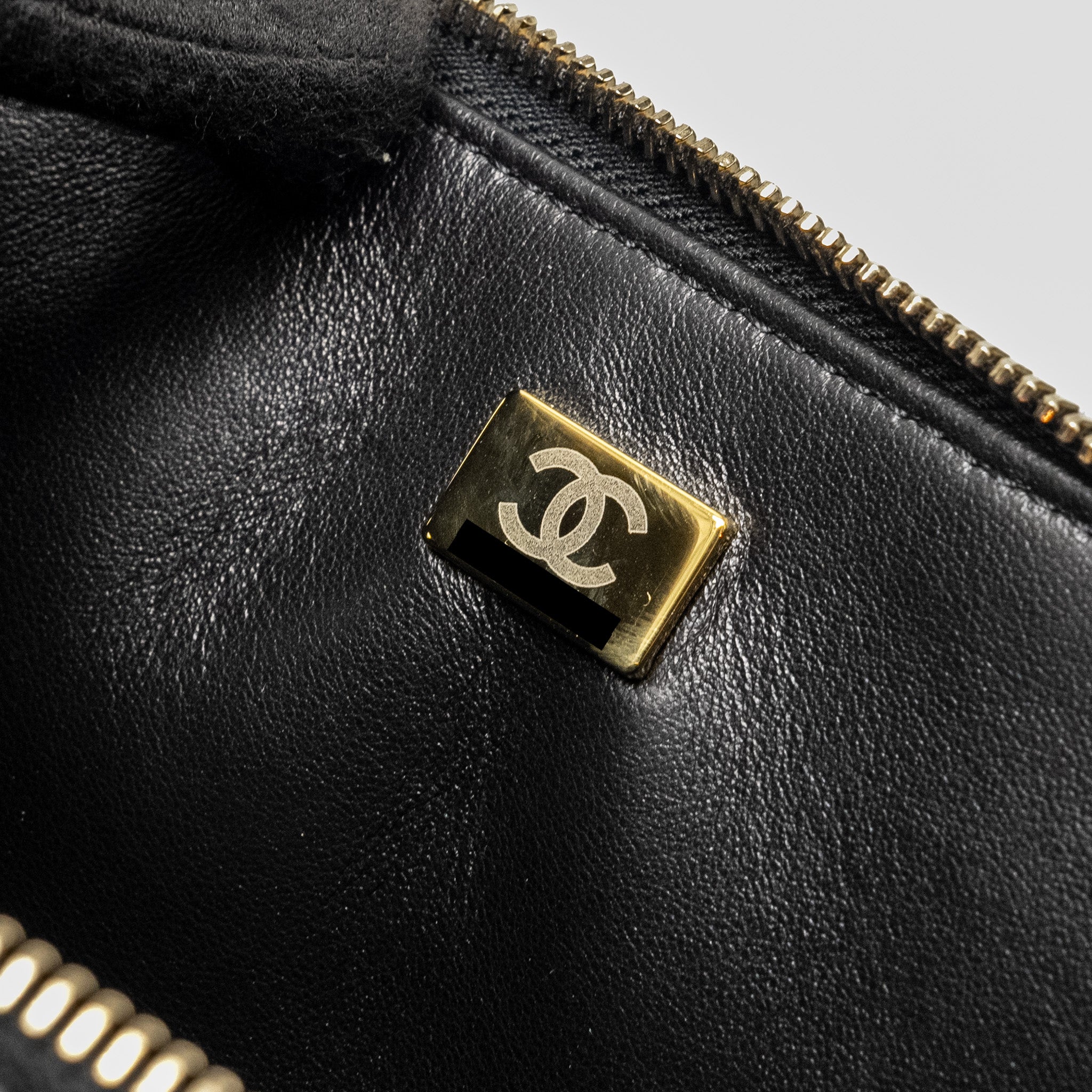CHANEL 22s Letter Top Handle Small Vanity Case Caviar Black Brushed  (Microchip)