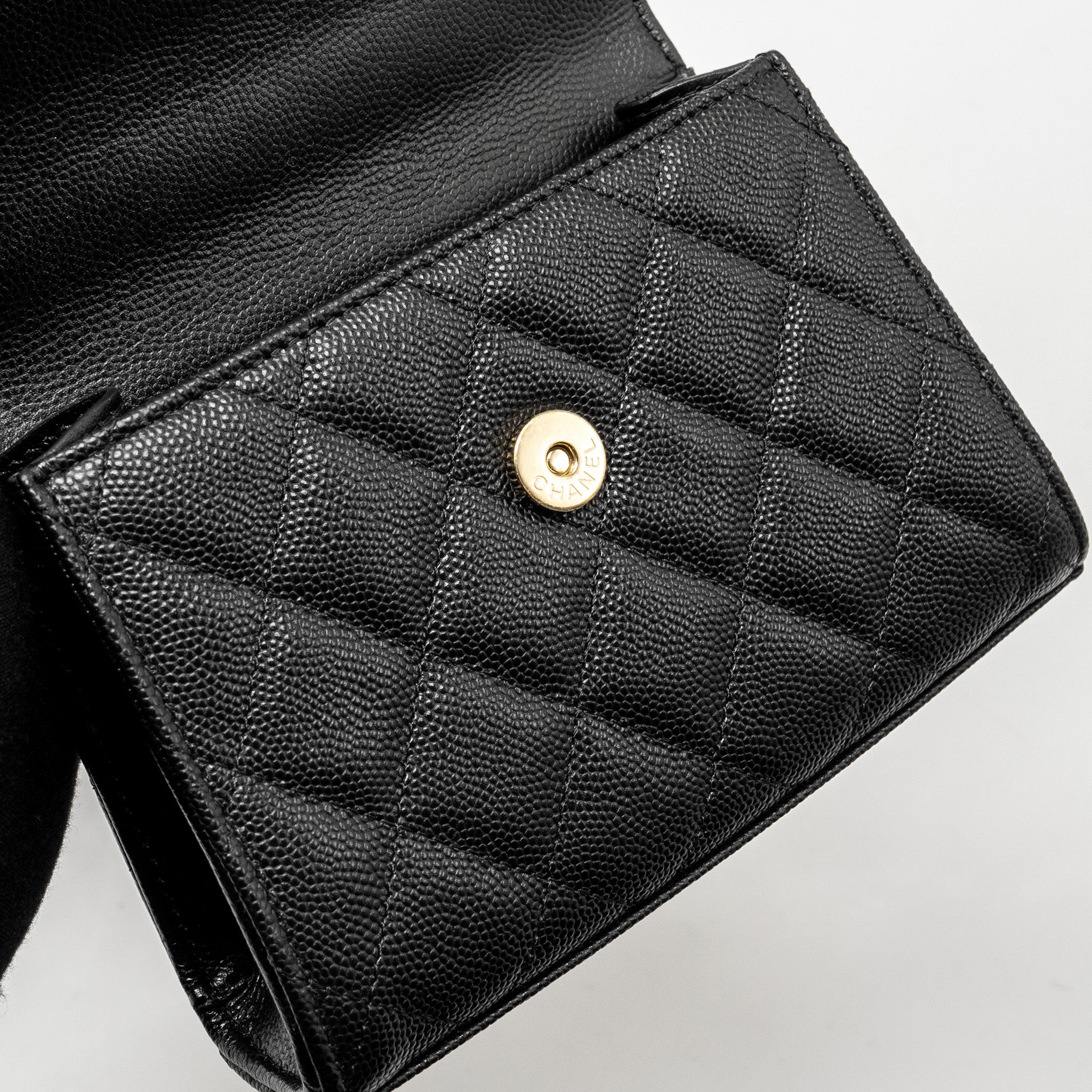 Chanel Top Handle Mini Flap Bag with Chain caviar black L (microchip)