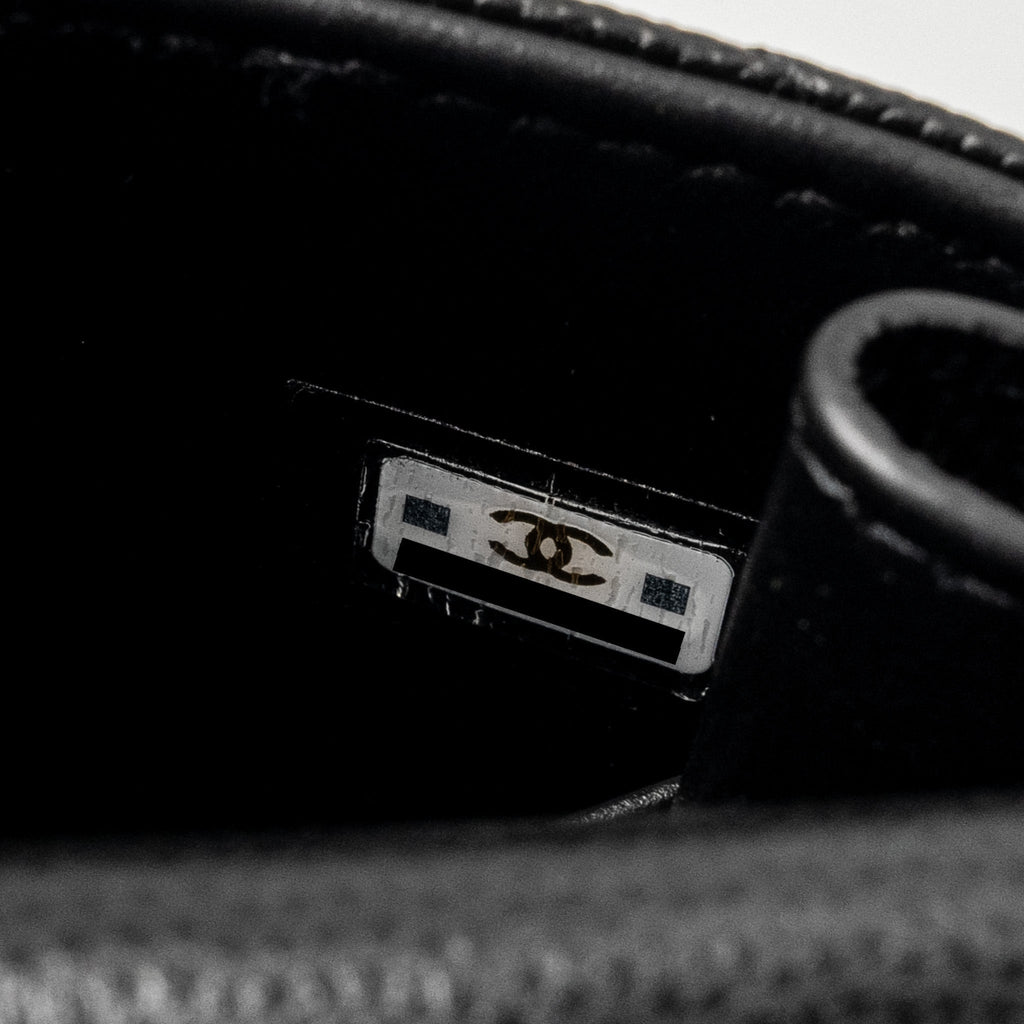 Chanel Top Handle Mini Flap Bag with Chain caviar black L (microchip)